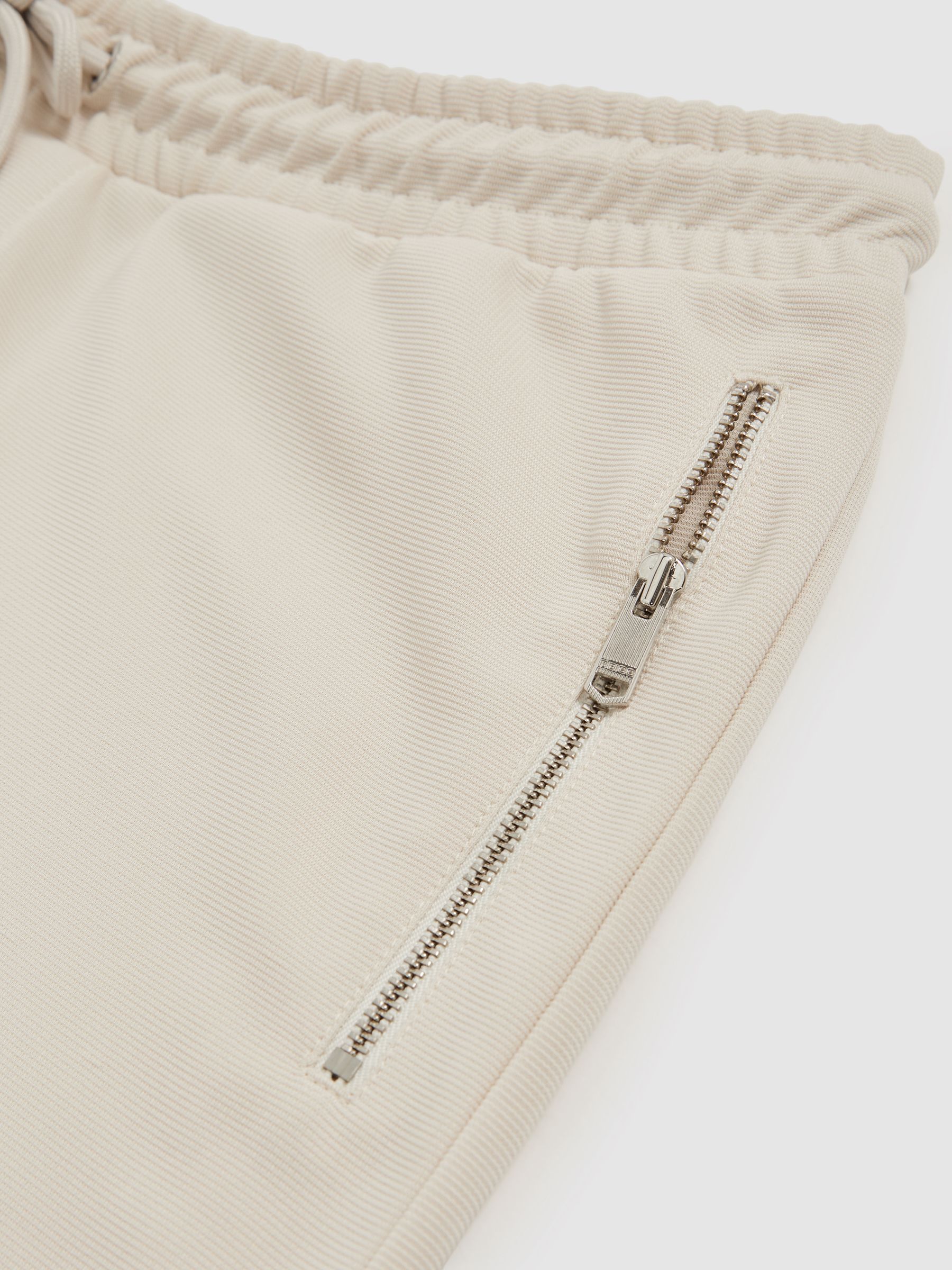 Textured Drawstring Shorts in Stone - image 5