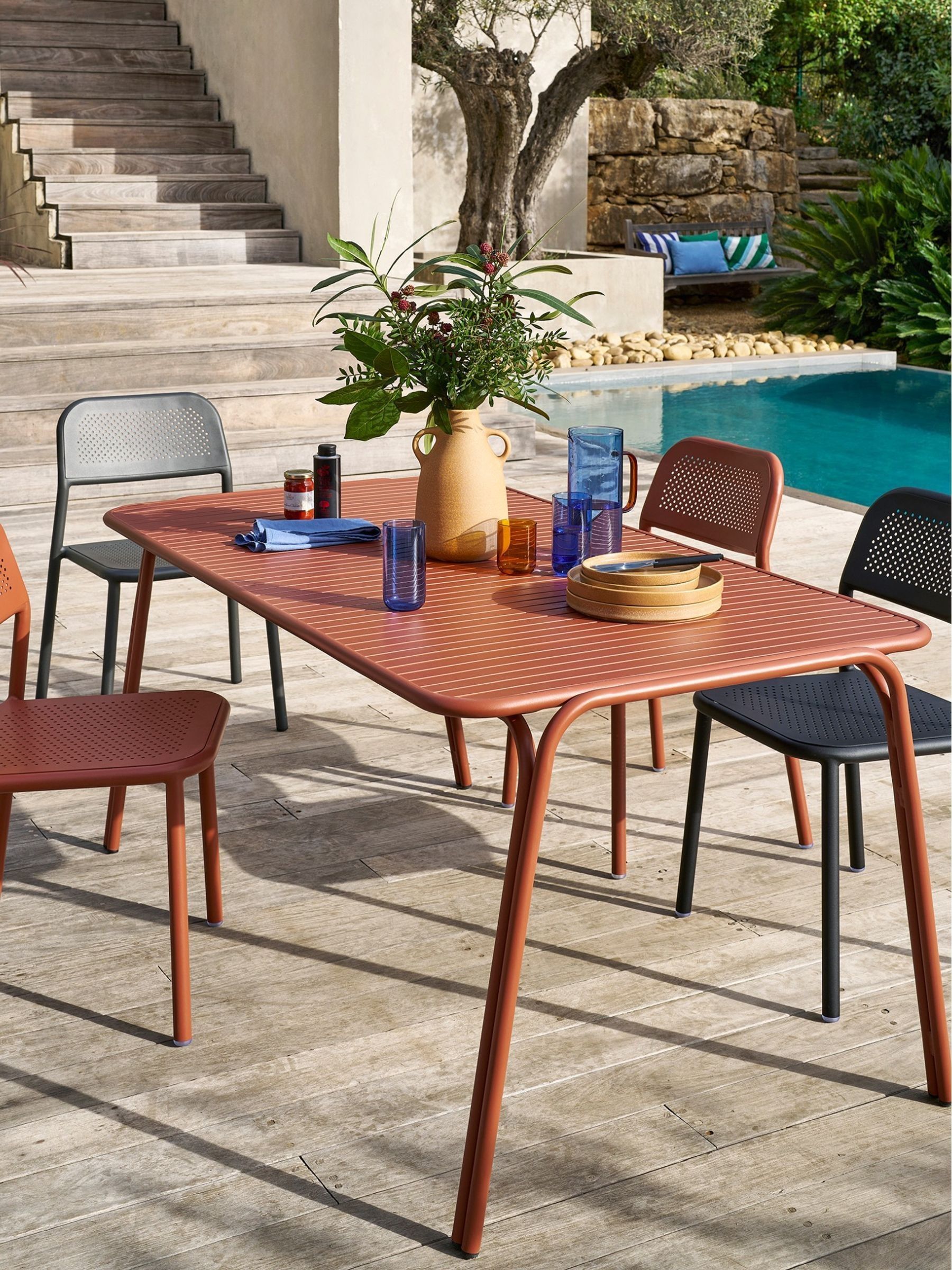La Redoute Intérieurs Terracotta Lyona Aluminium Garden Table - Image 1 of 5