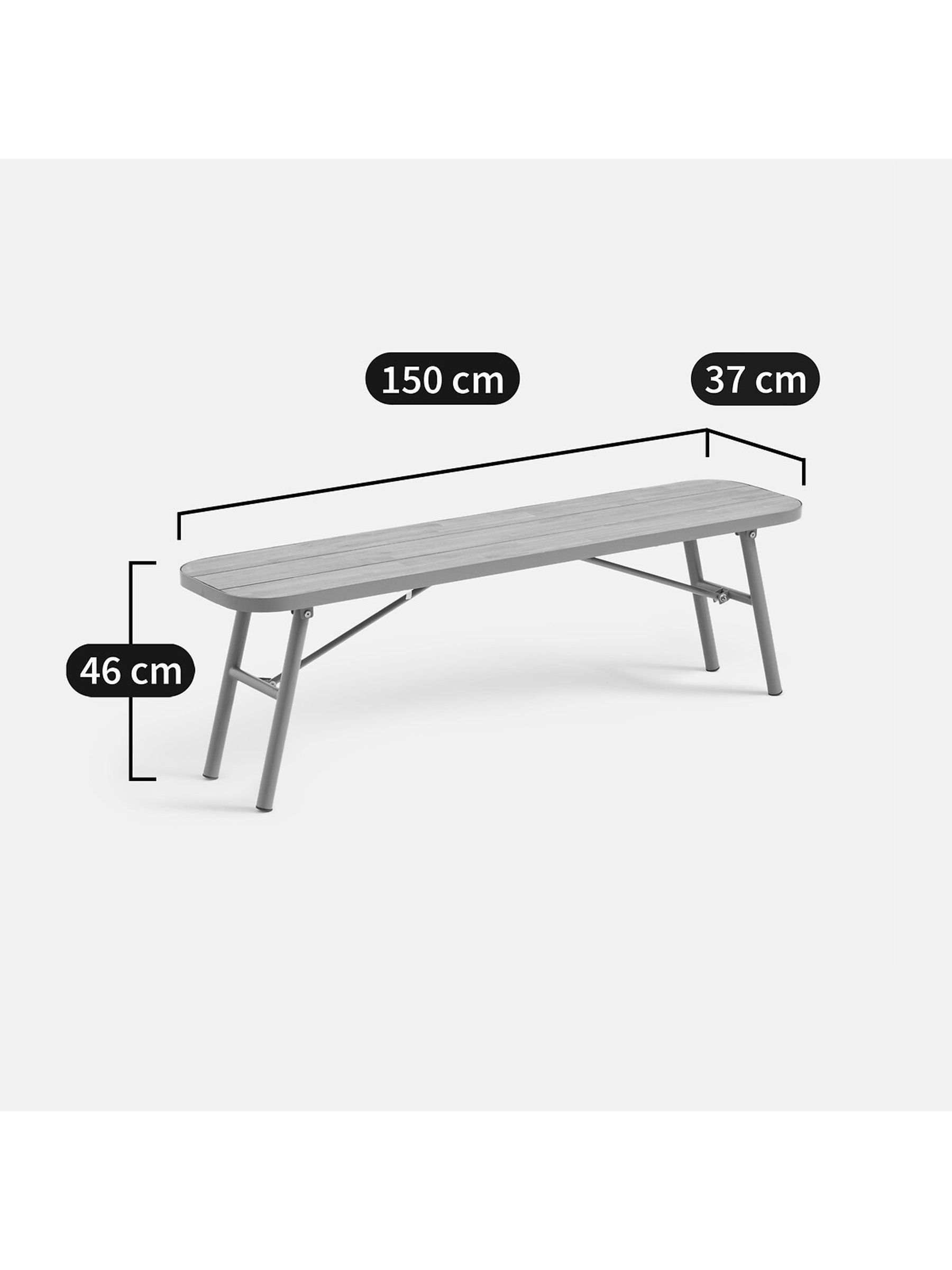 La Redoute Intérieurs Acacia Green Hanso Bench with Fold Away Legs - Image 4 of 6