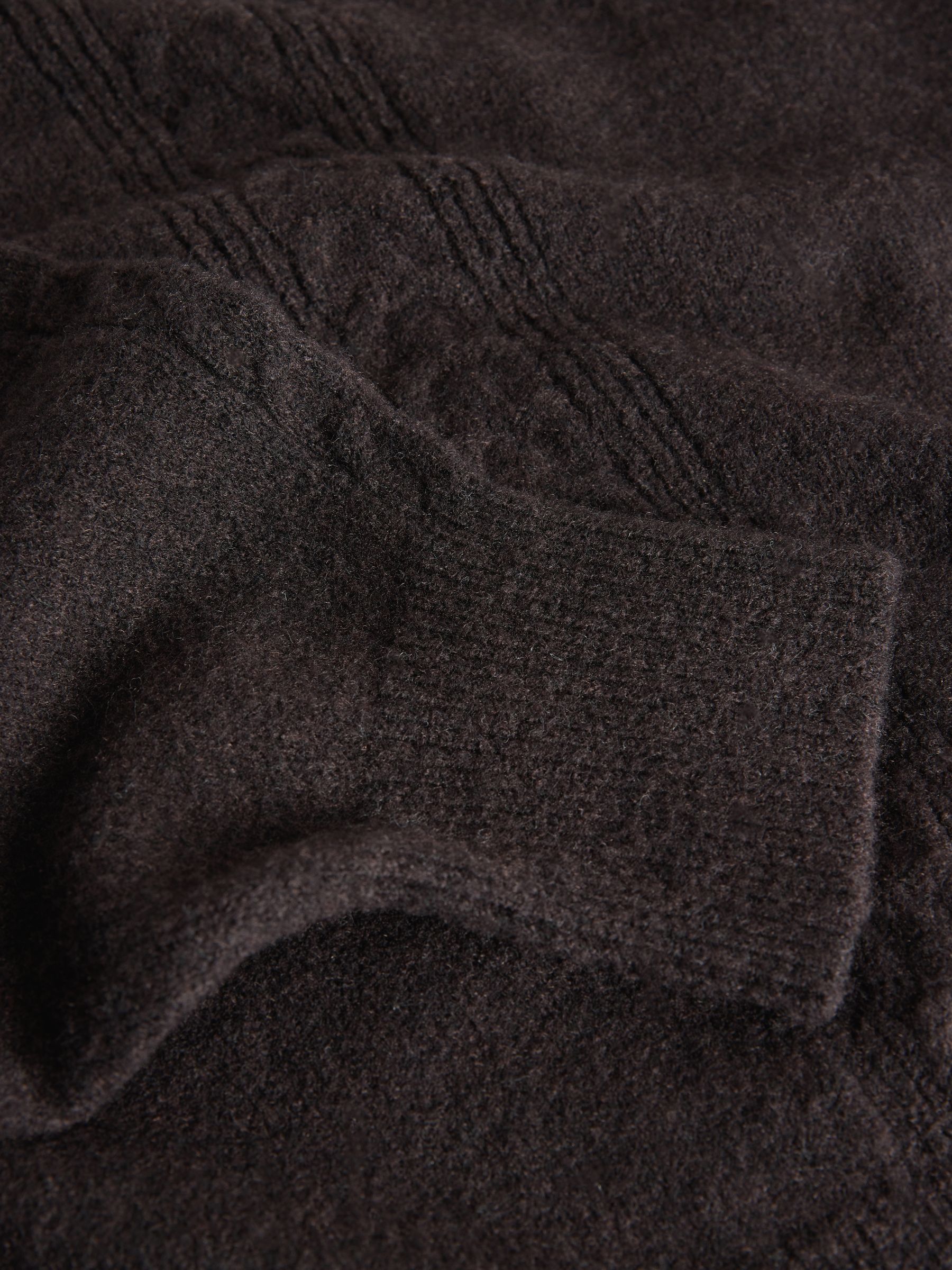 Chocolate Brown/Navy Blue 2 Pack High Neck Cable Jumpers - Image 6 of 6