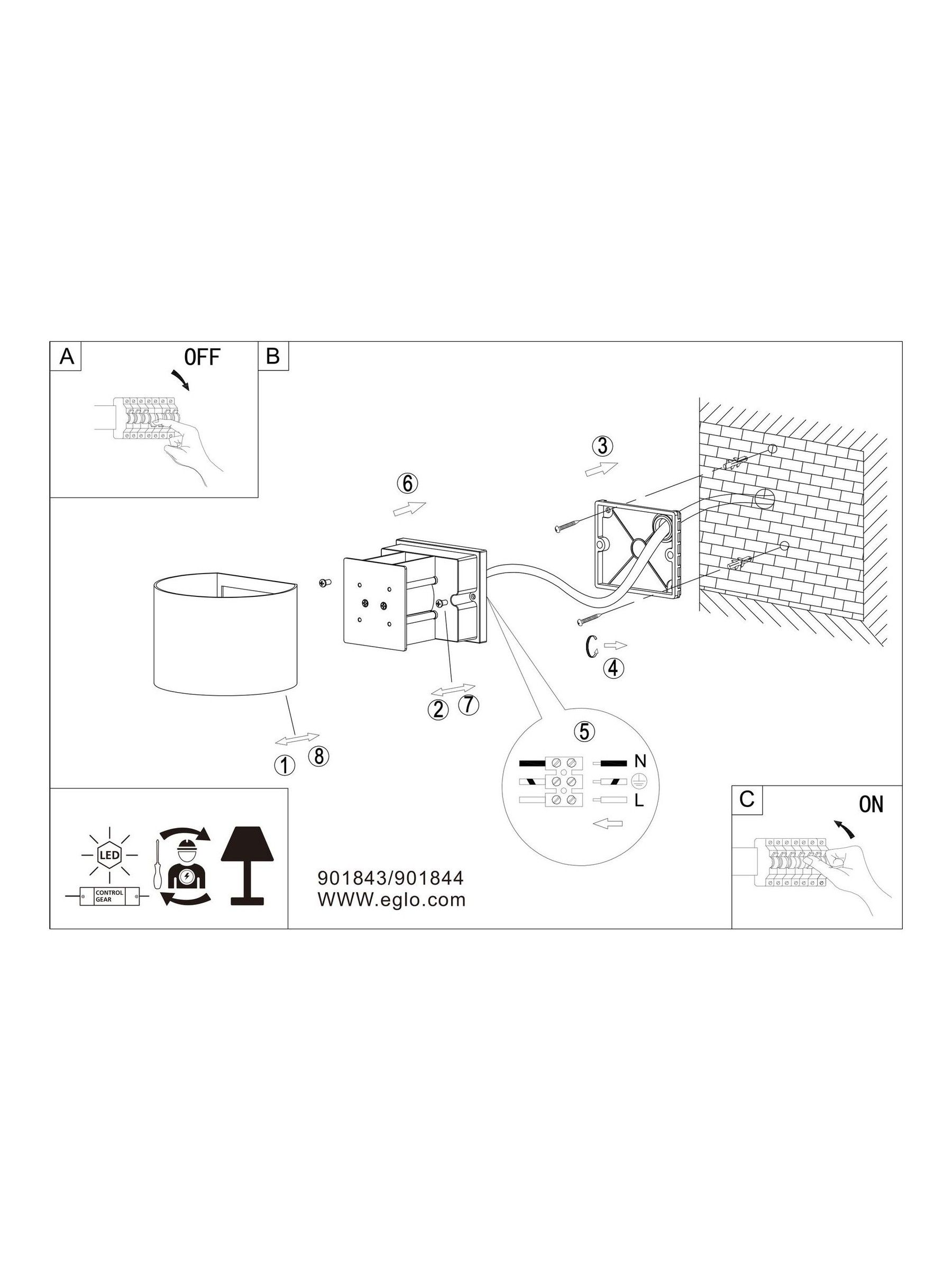 White CALPINO 3 Outdoor Wall Light - Image 5 of 5 White CALPINO 3 Outdoor Wall Light - Image 5 of 5