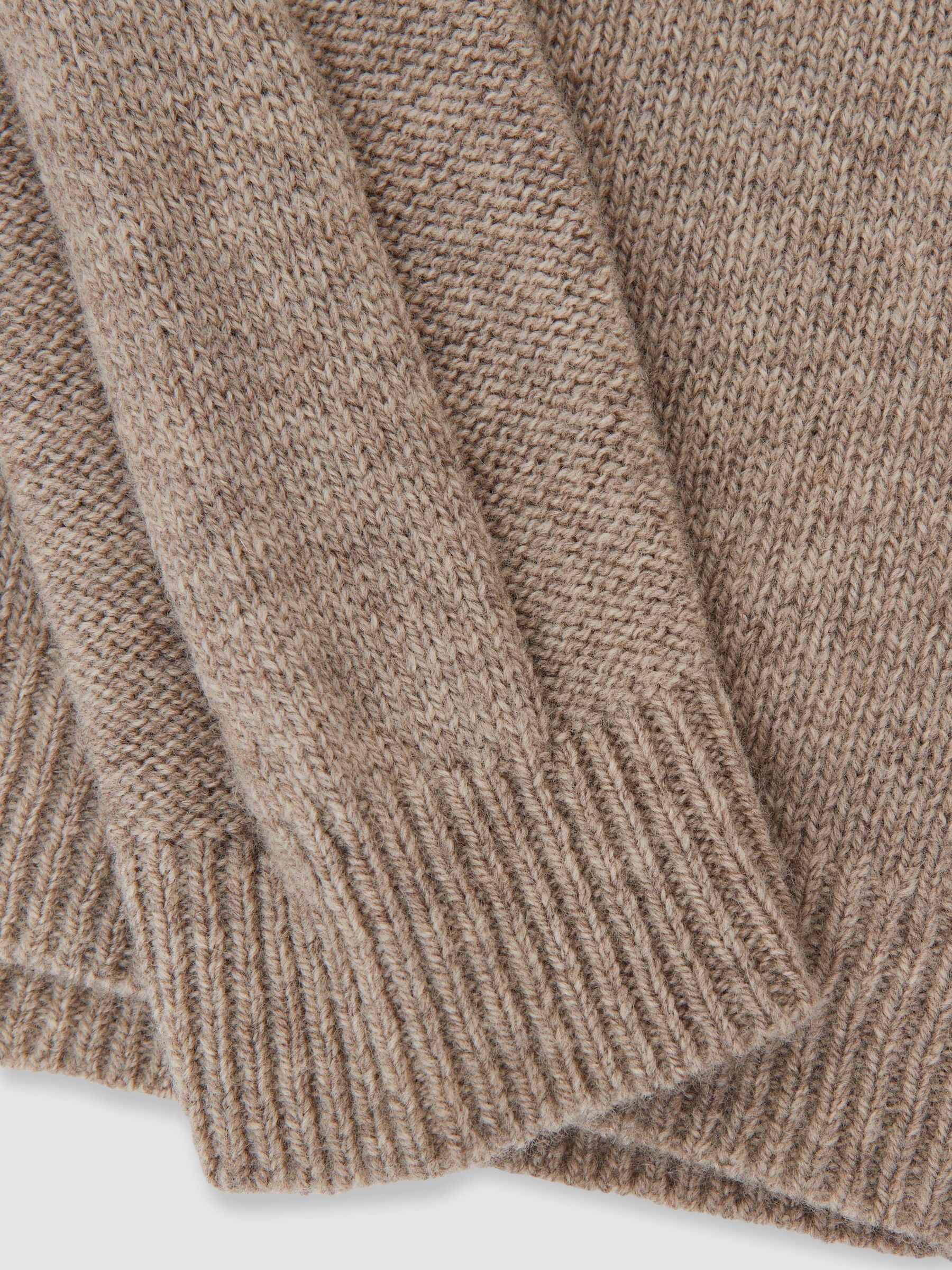 3-9 yrs Wool-Cashmere Roll-Neck Jumper in Light Brown Melange - Image 4 of 4