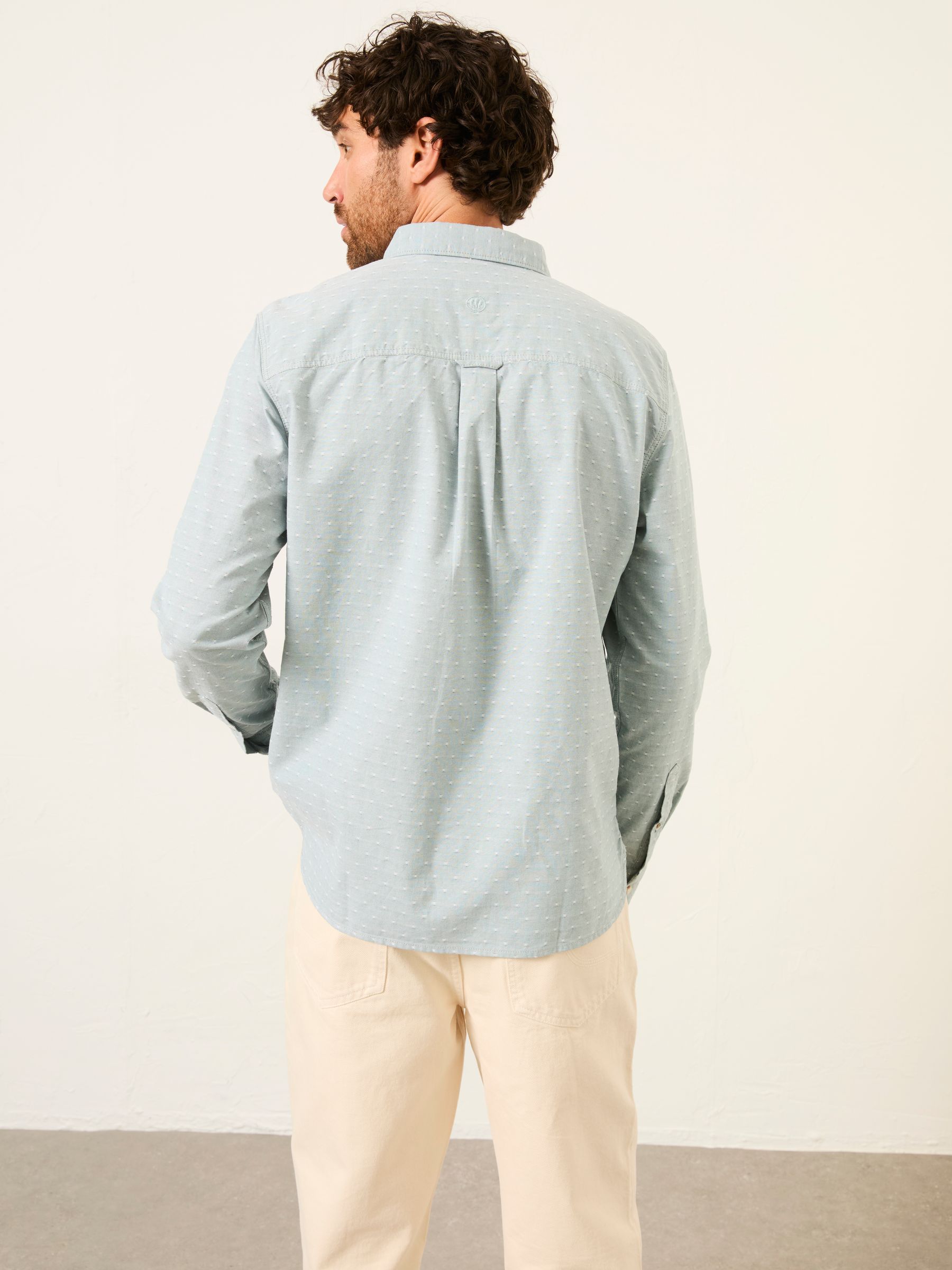 Jade Green Long Sleeve Oxford Dobby Shirt - Image 2 of 5