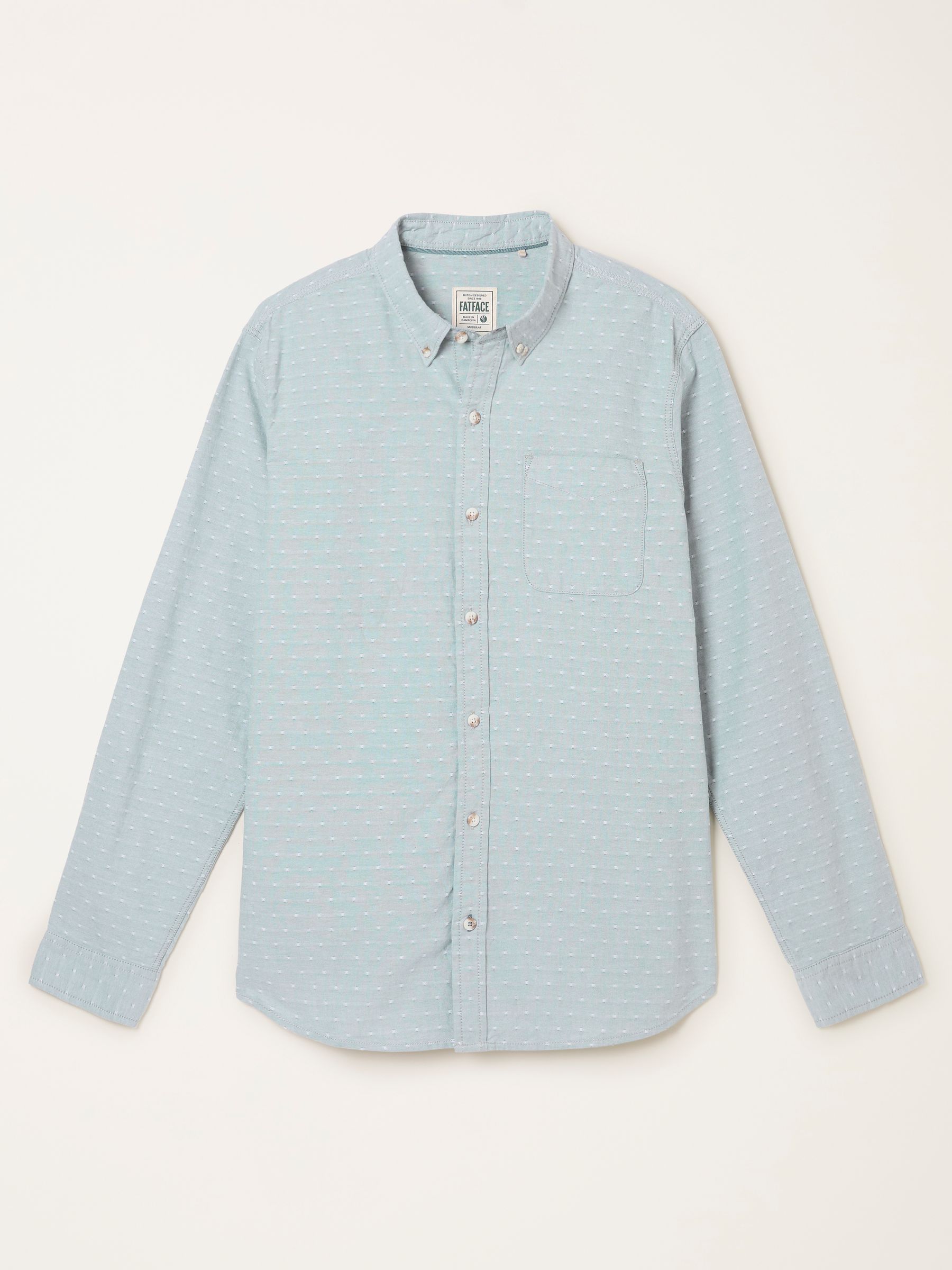 Jade Green Long Sleeve Oxford Dobby Shirt - Image 5 of 5