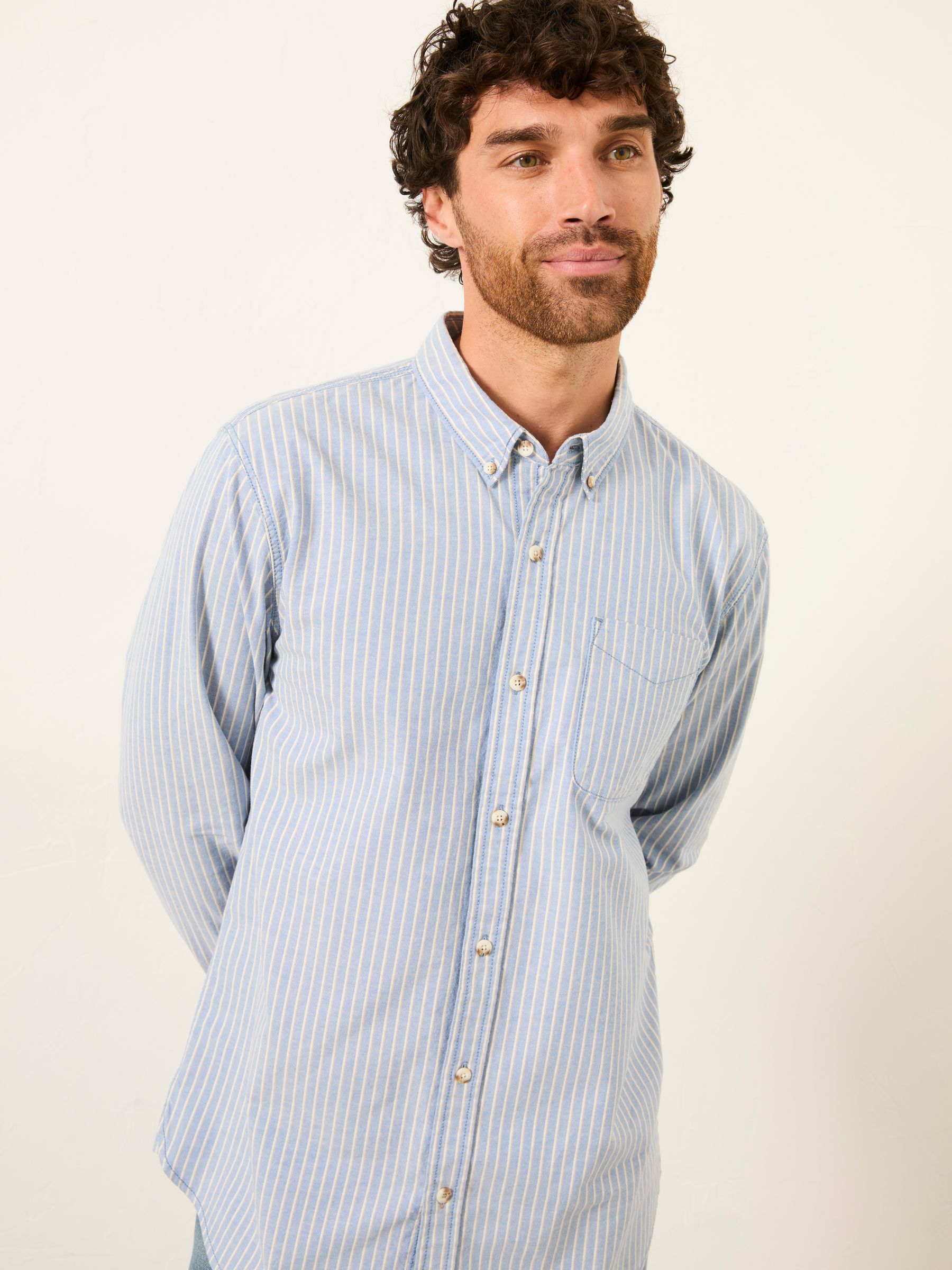 Blue Long Sleeve Oxford Stripe Shirt - Image 4 of 6