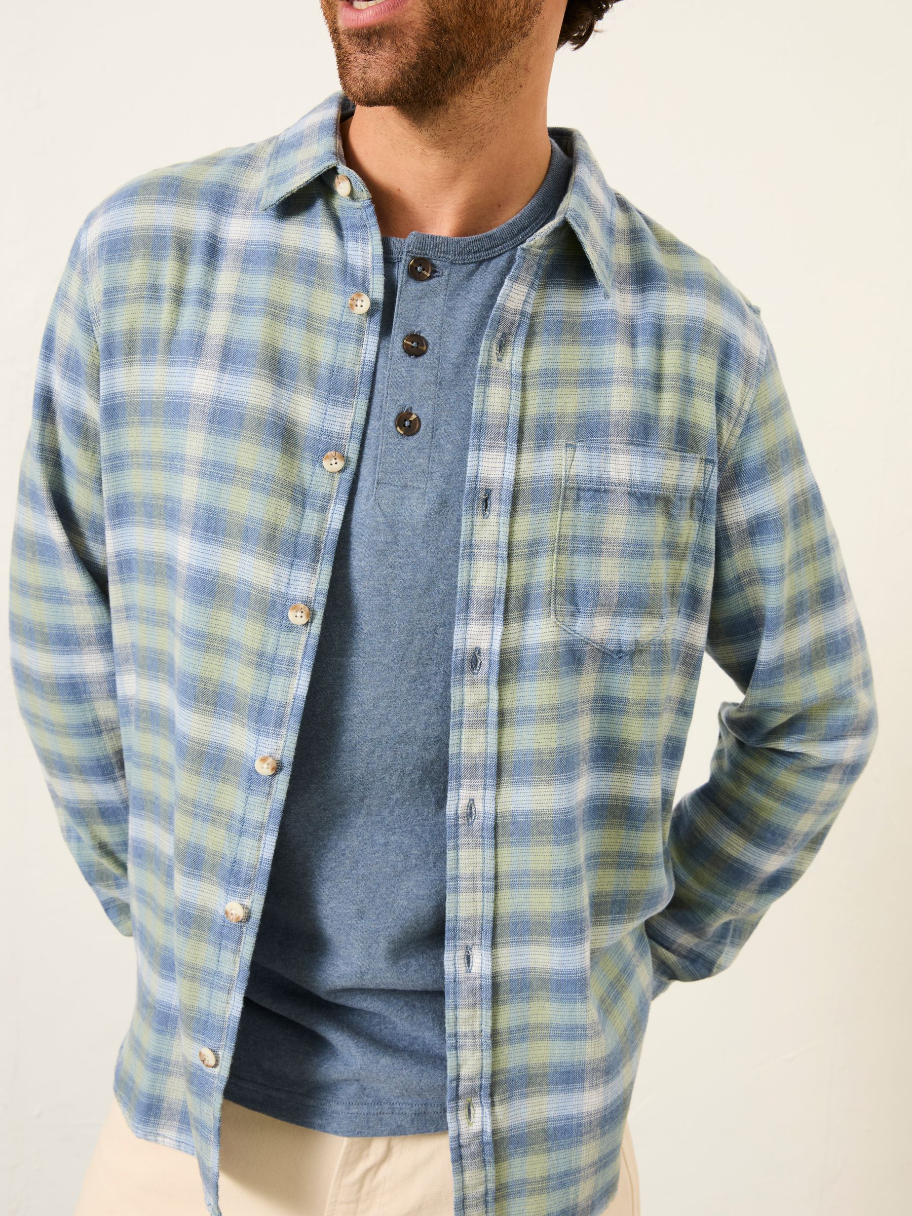 Elvin Mint Green Long Sleeve Check Shirt | FatFace USA