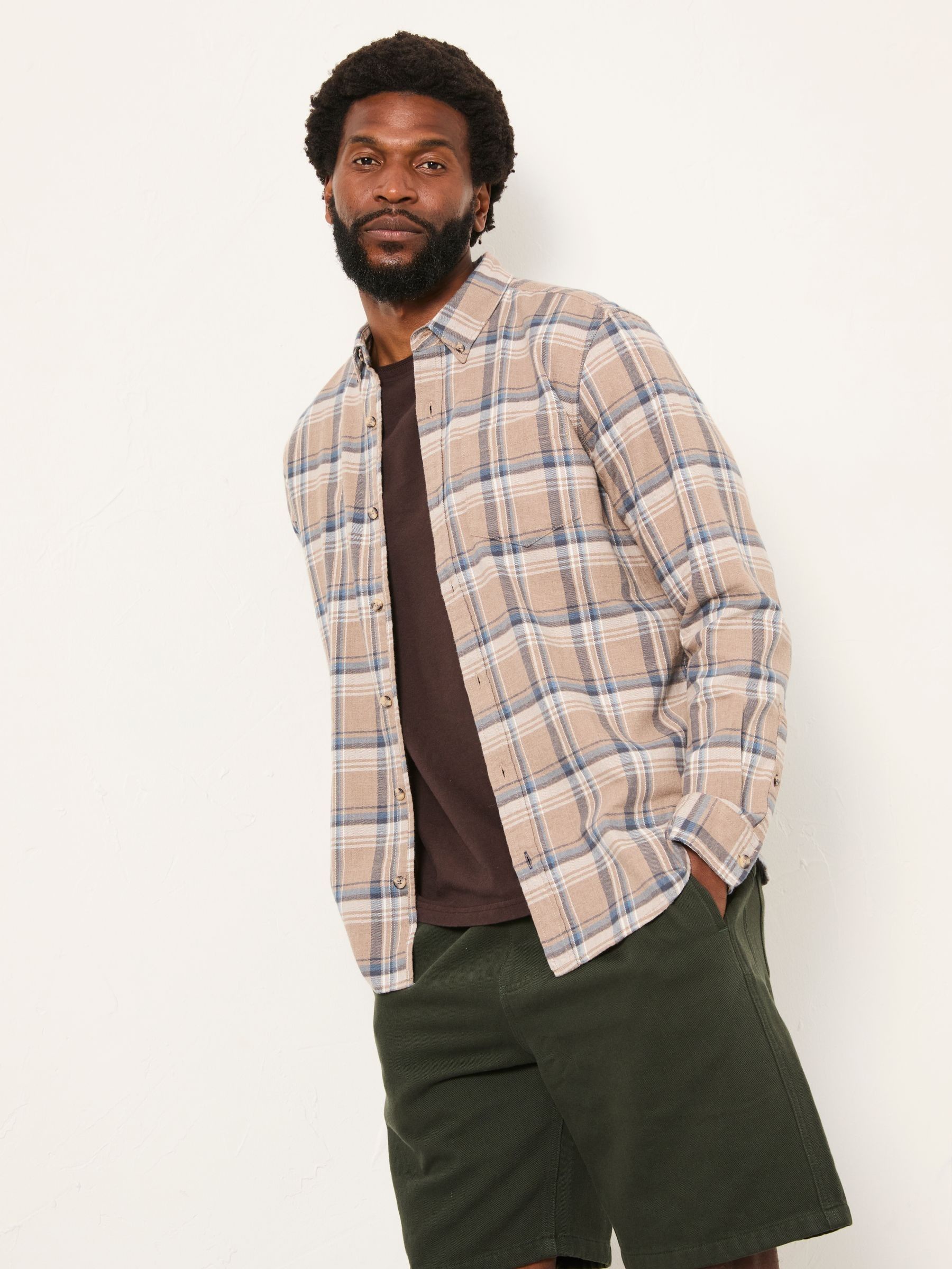 Oaklyn Dark Natural Long Sleeve Check Shirt - Image 2 of 7