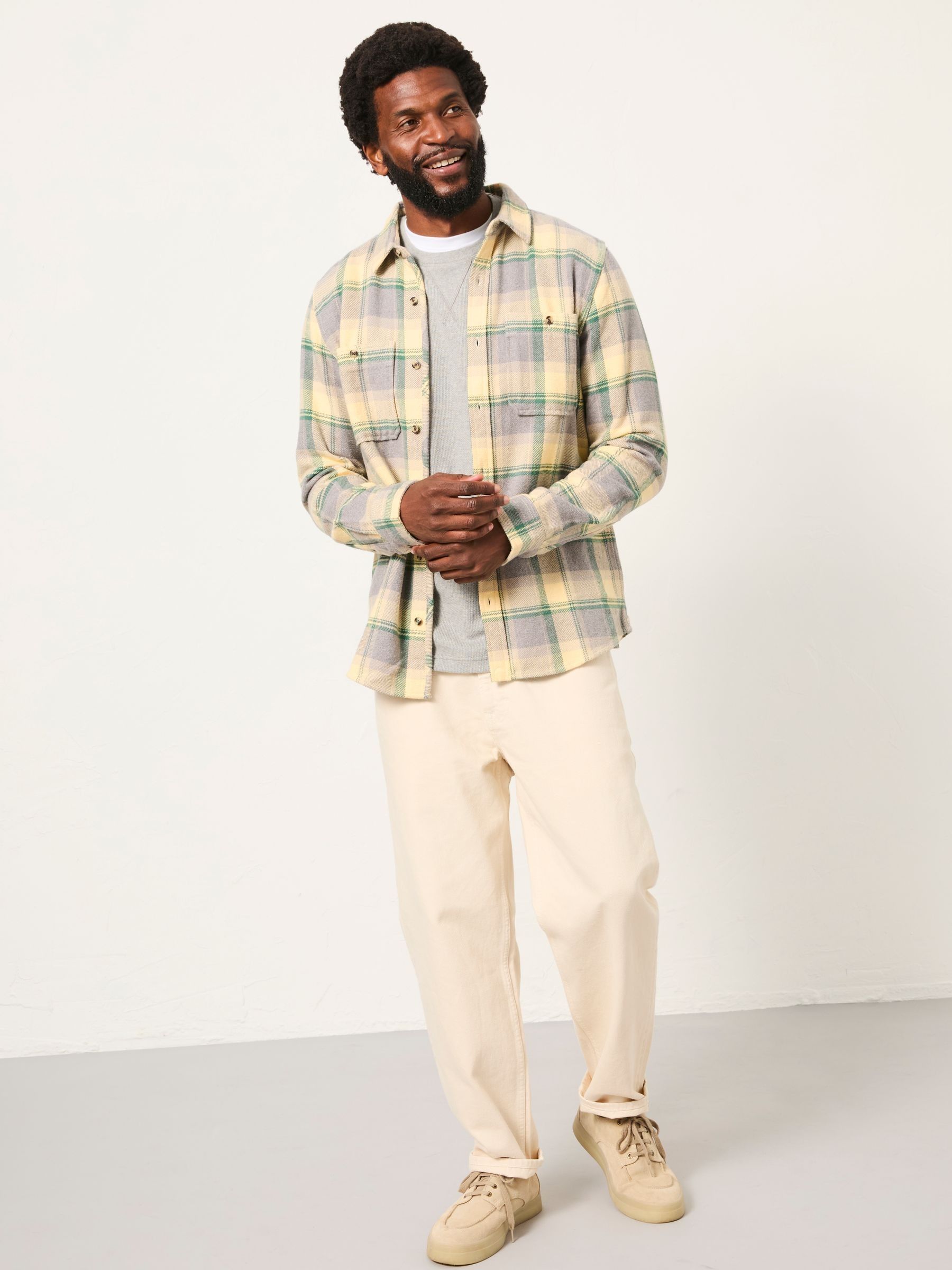 Ennis Light Yellow Long Sleeve Check Shirt - Image 3 of 5