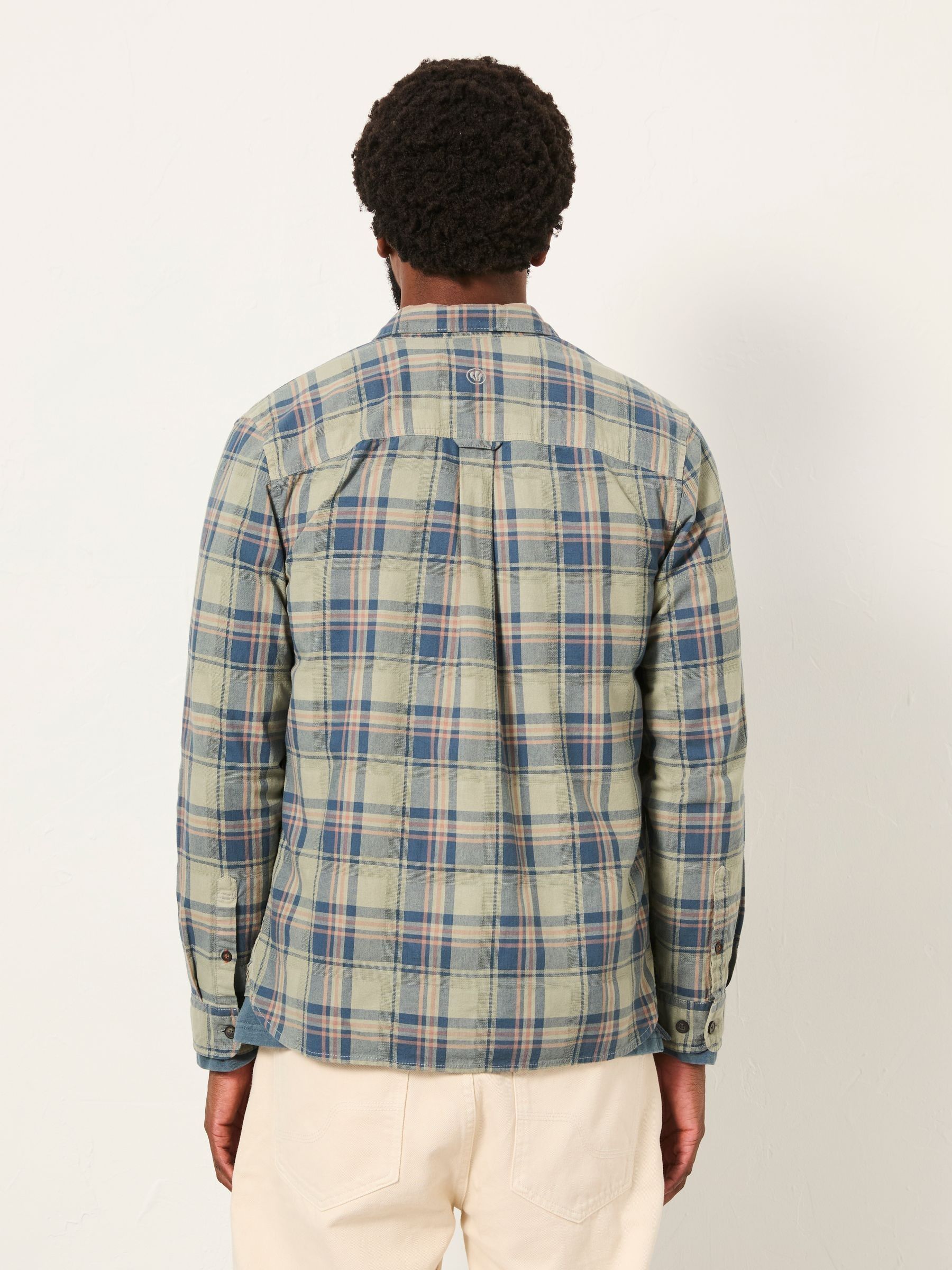 Trent Sage Green Long Sleeve Check Shirt - Image 3 of 7