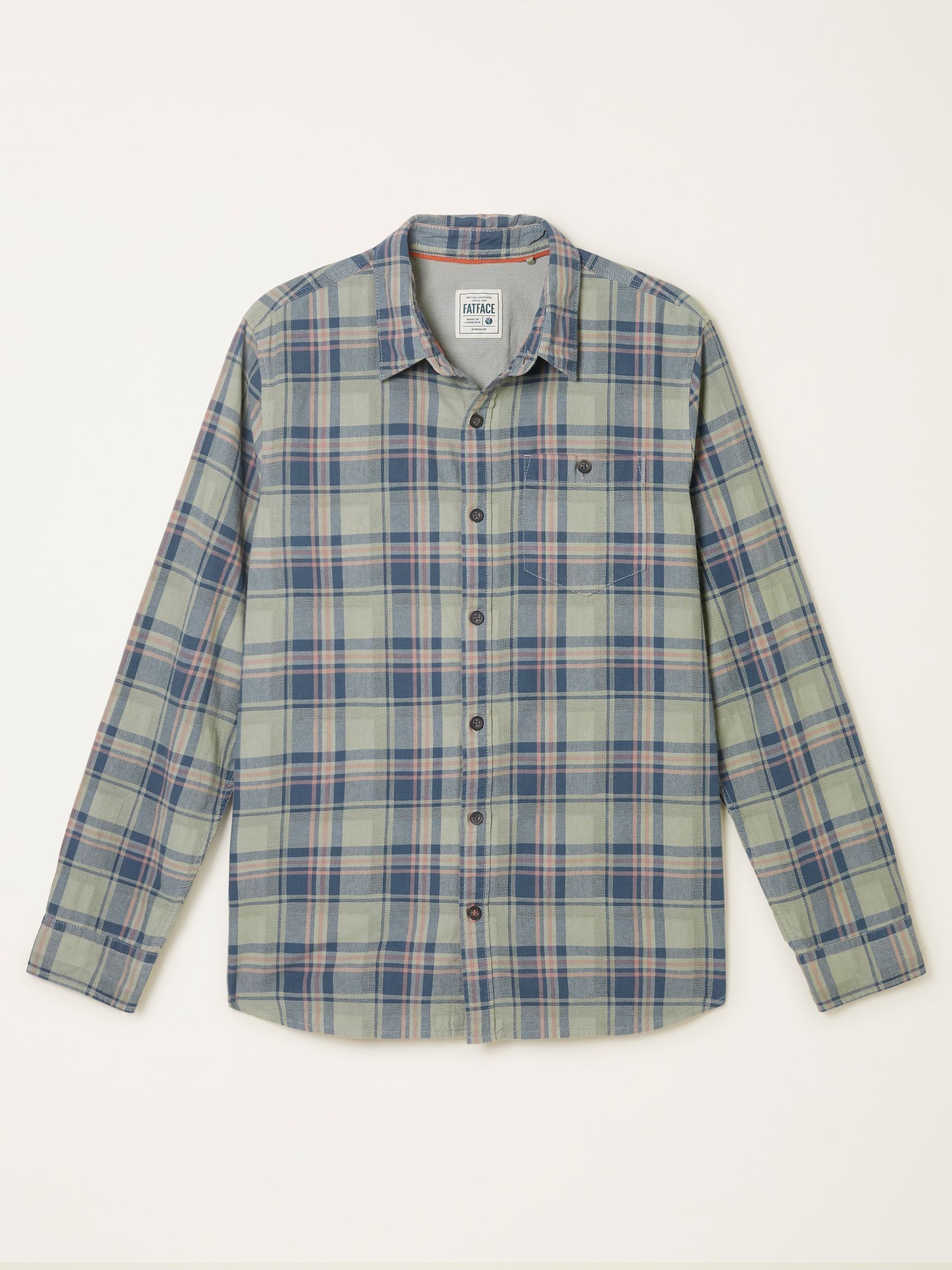 Trent Sage Green Long Sleeve Check Shirt - Image 7 of 7