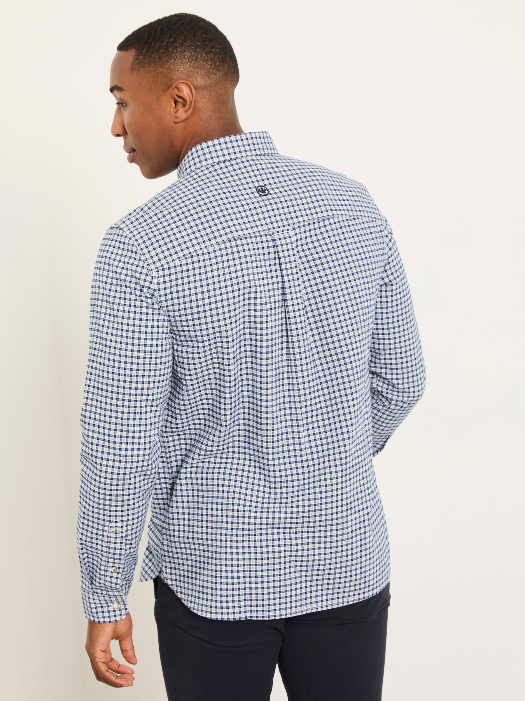 Navy Long Sleeve Oxford Gingham Shirt - Image 2 of 6