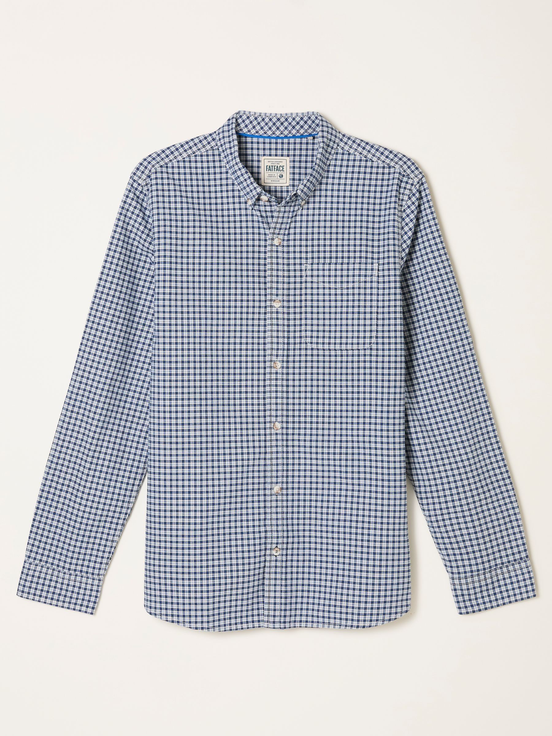 Navy Long Sleeve Oxford Gingham Shirt - Image 6 of 6