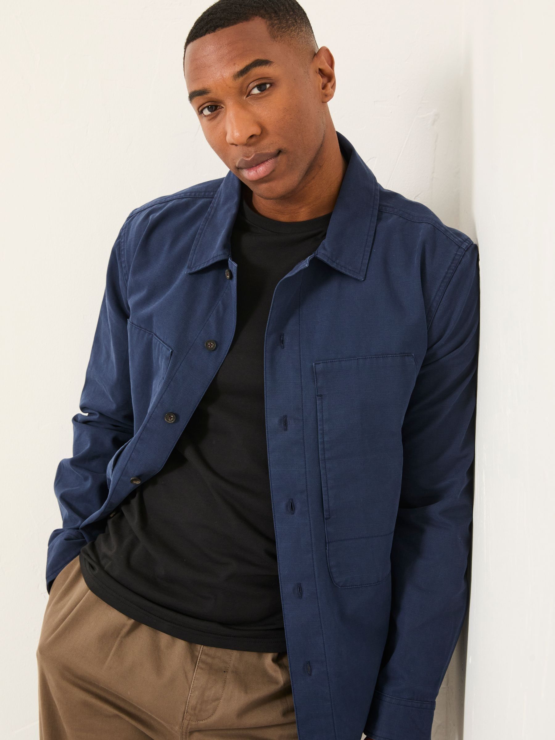Indigo Blue Long Sleeve Octon Overshirt - Image 1 of 6 Indigo Blue Long Sleeve Octon Overshirt - Image 1 of 6