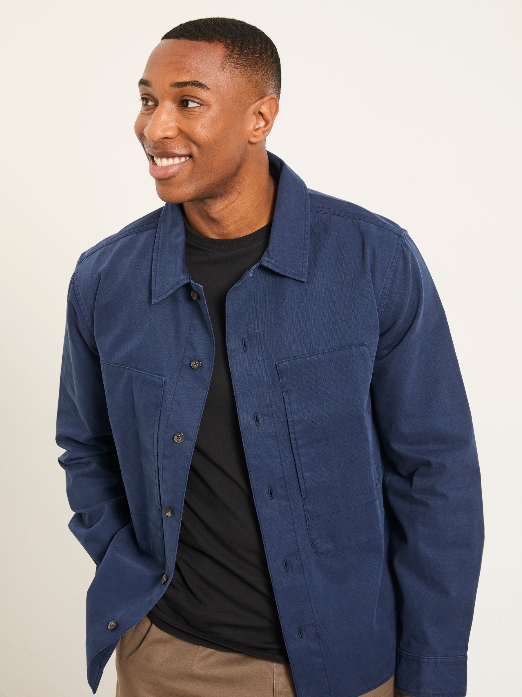 Indigo Blue Long Sleeve Octon Overshirt | FatFace