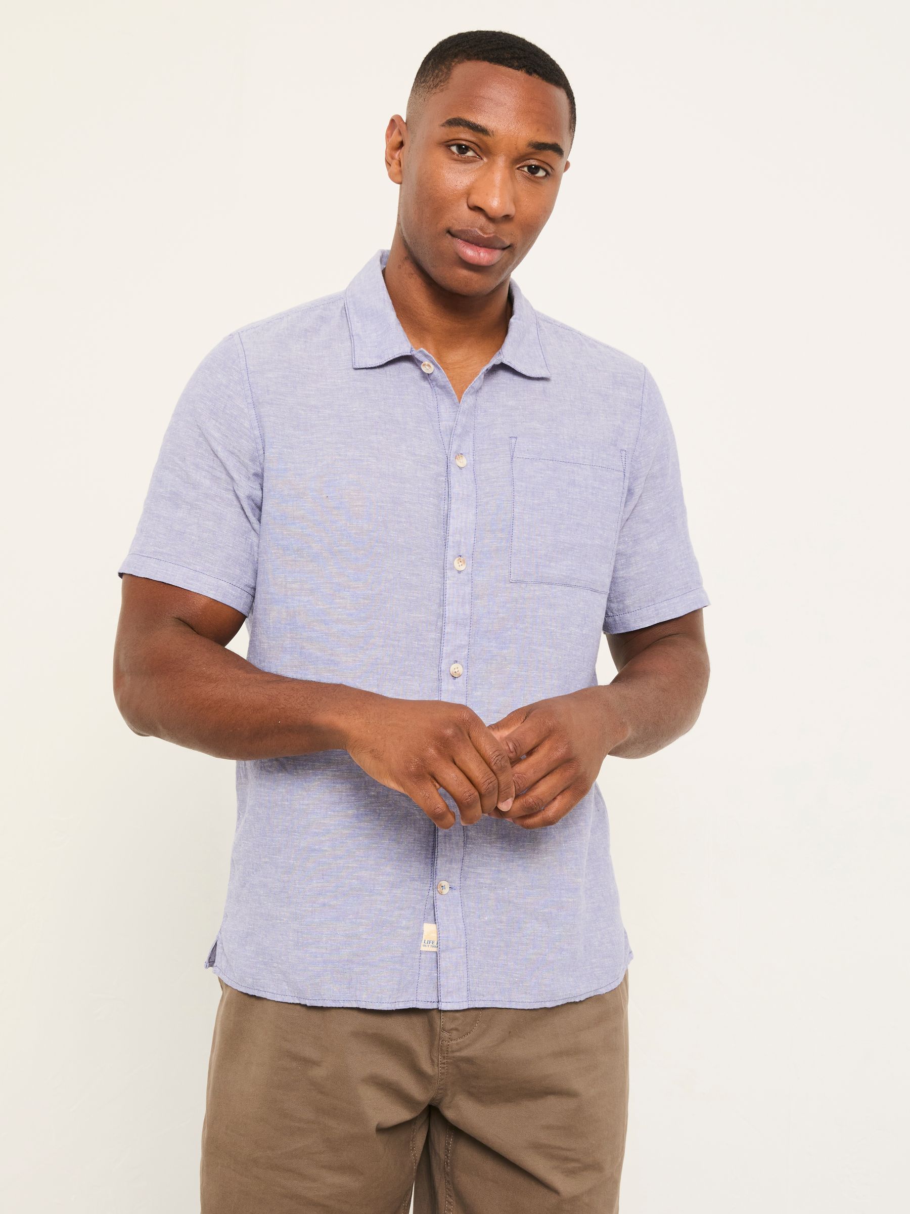 Bugle Lilac Purple Short Sleeve 1 pocket Shirt - Image 1 of 6