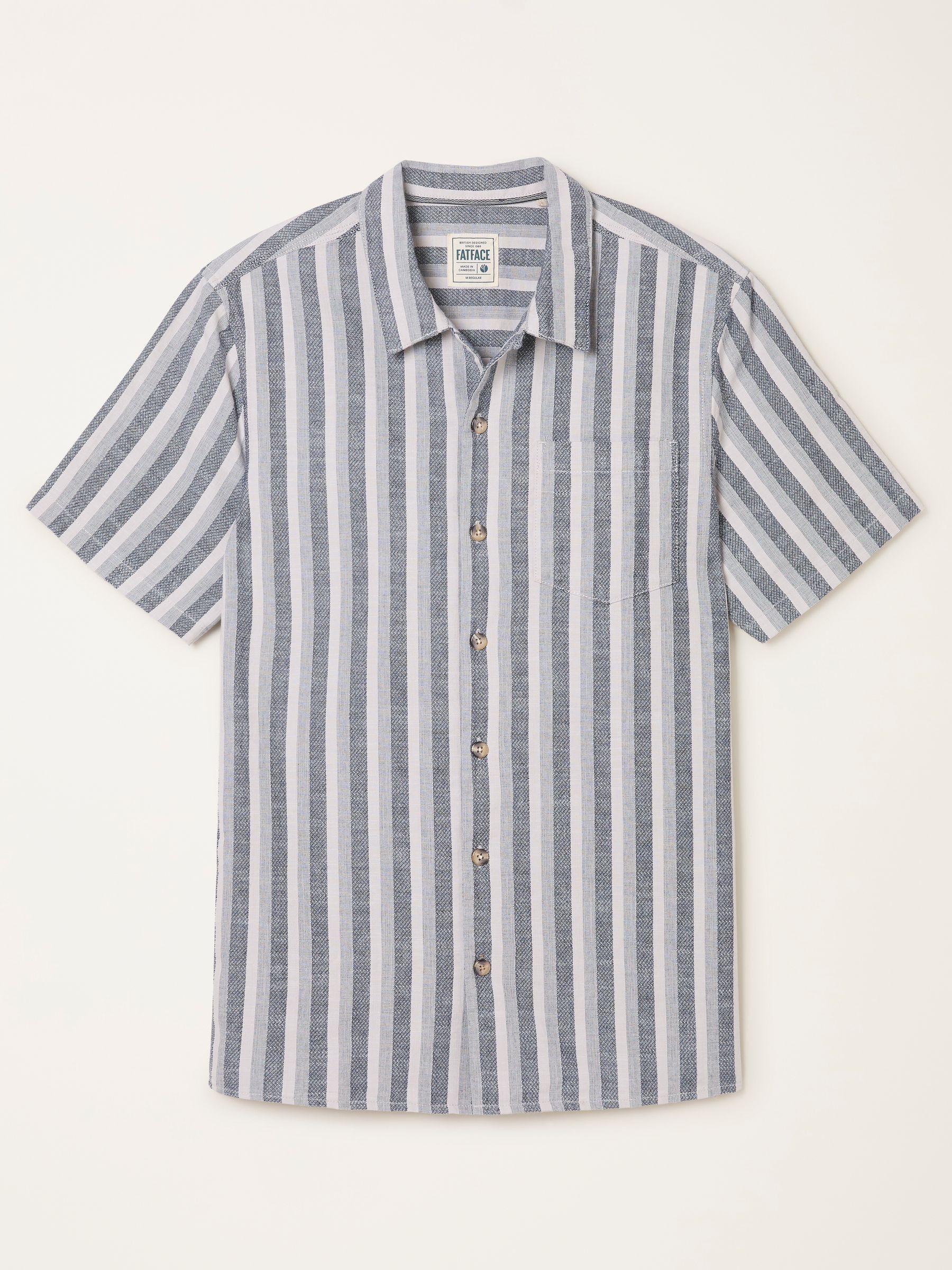 Denim Dark Blue Short Sleeve Stripe Shirt - Image 6 of 6