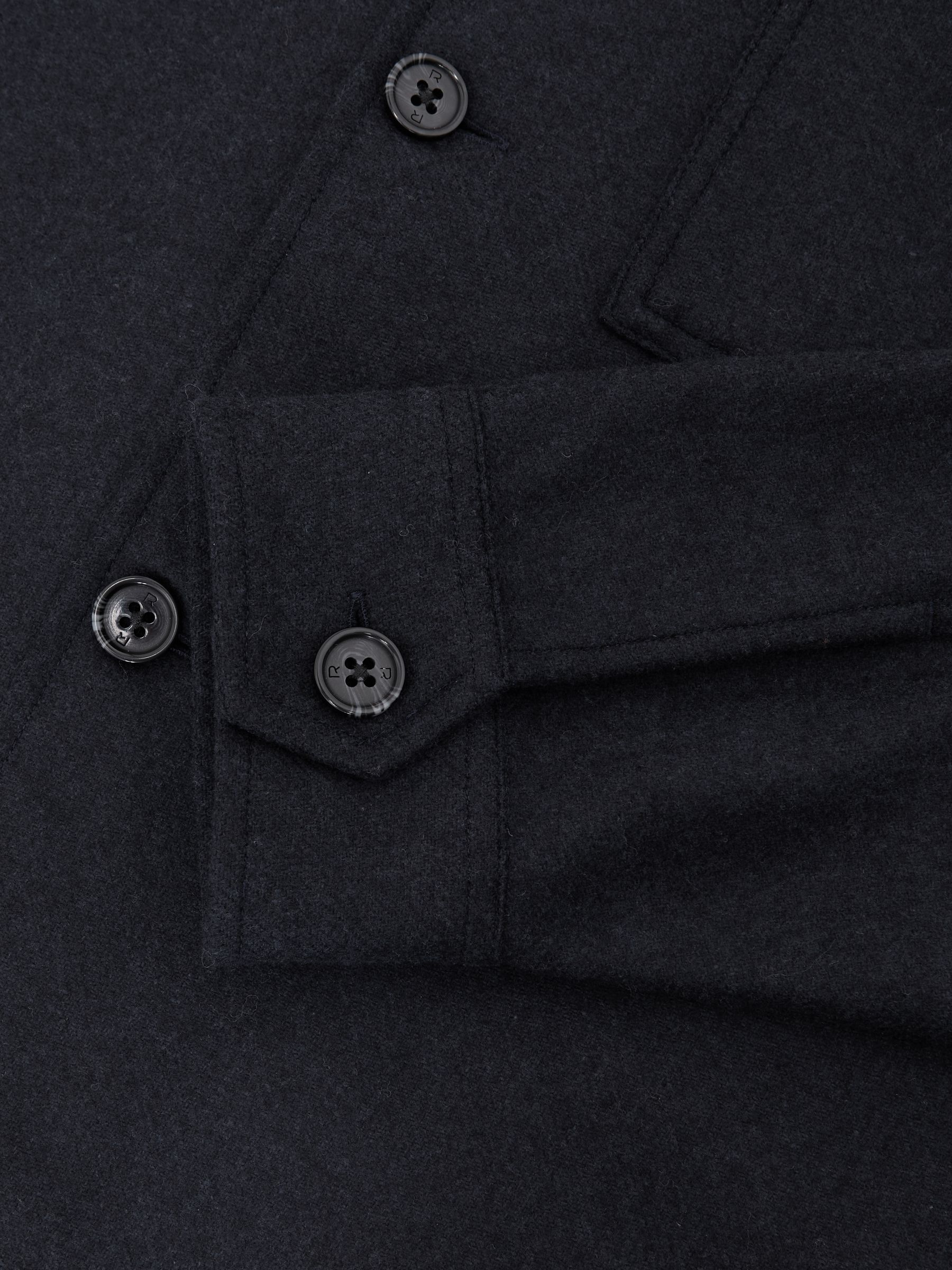Wool-Blend Patch-Pocket Overshirt in Navy - image 2