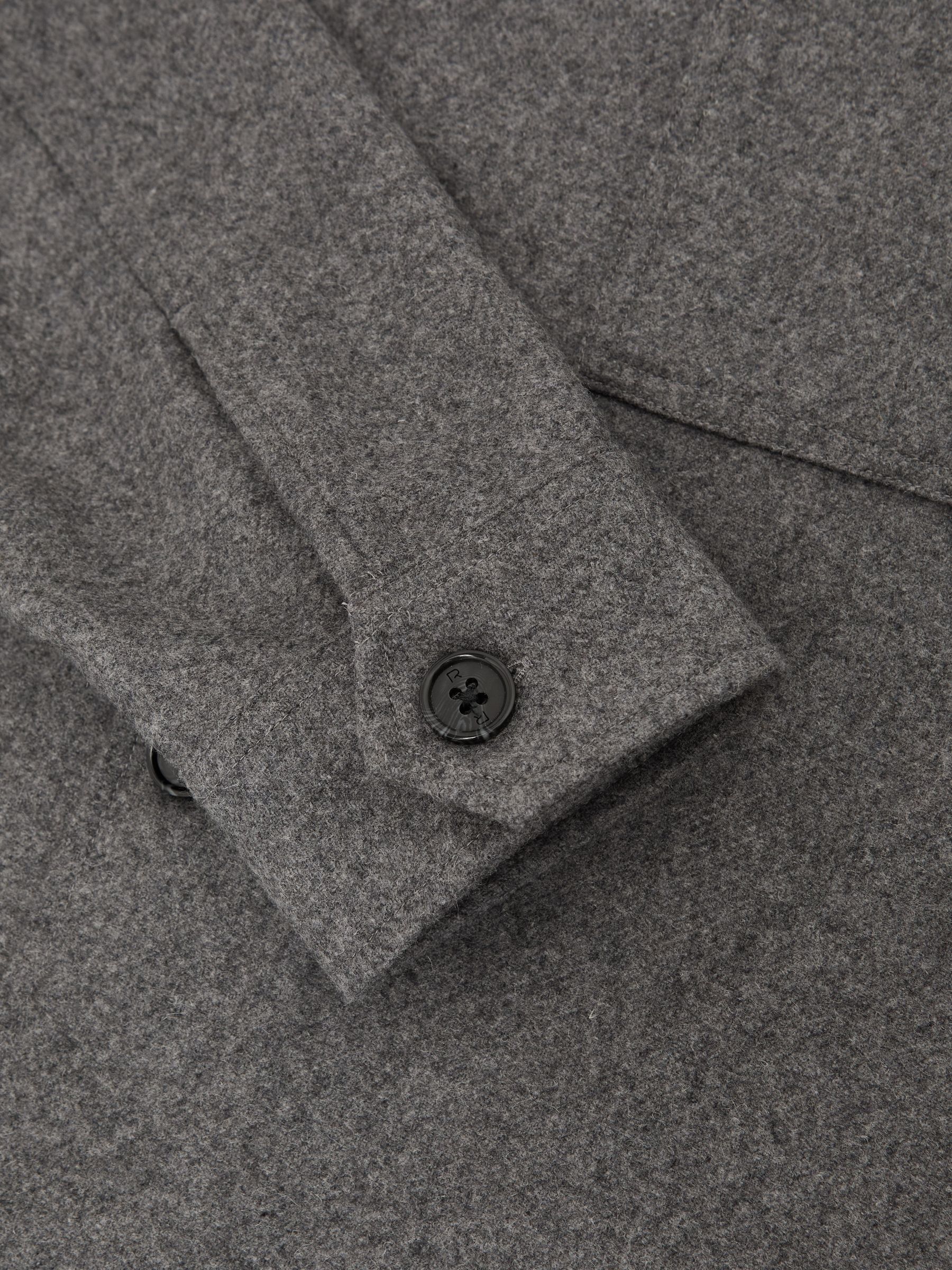 Wool-Blend Patch-Pocket Overshirt in Soft Grey - image 5