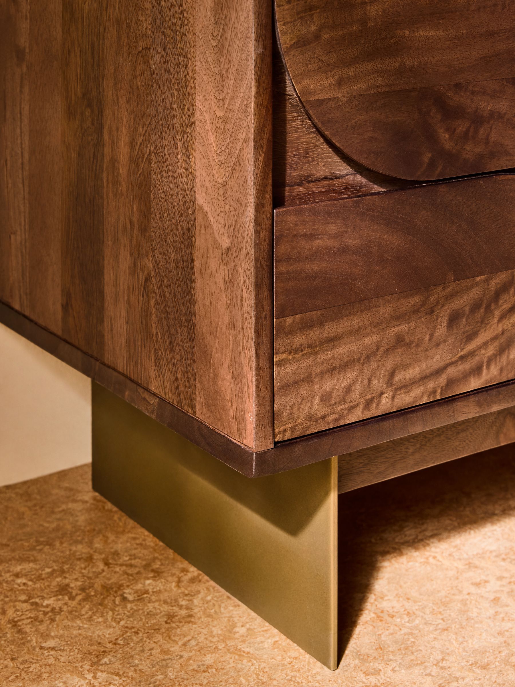 Keala Up to 55 Inch TV Unit in Dark Mango Wood - Image 3 of 6