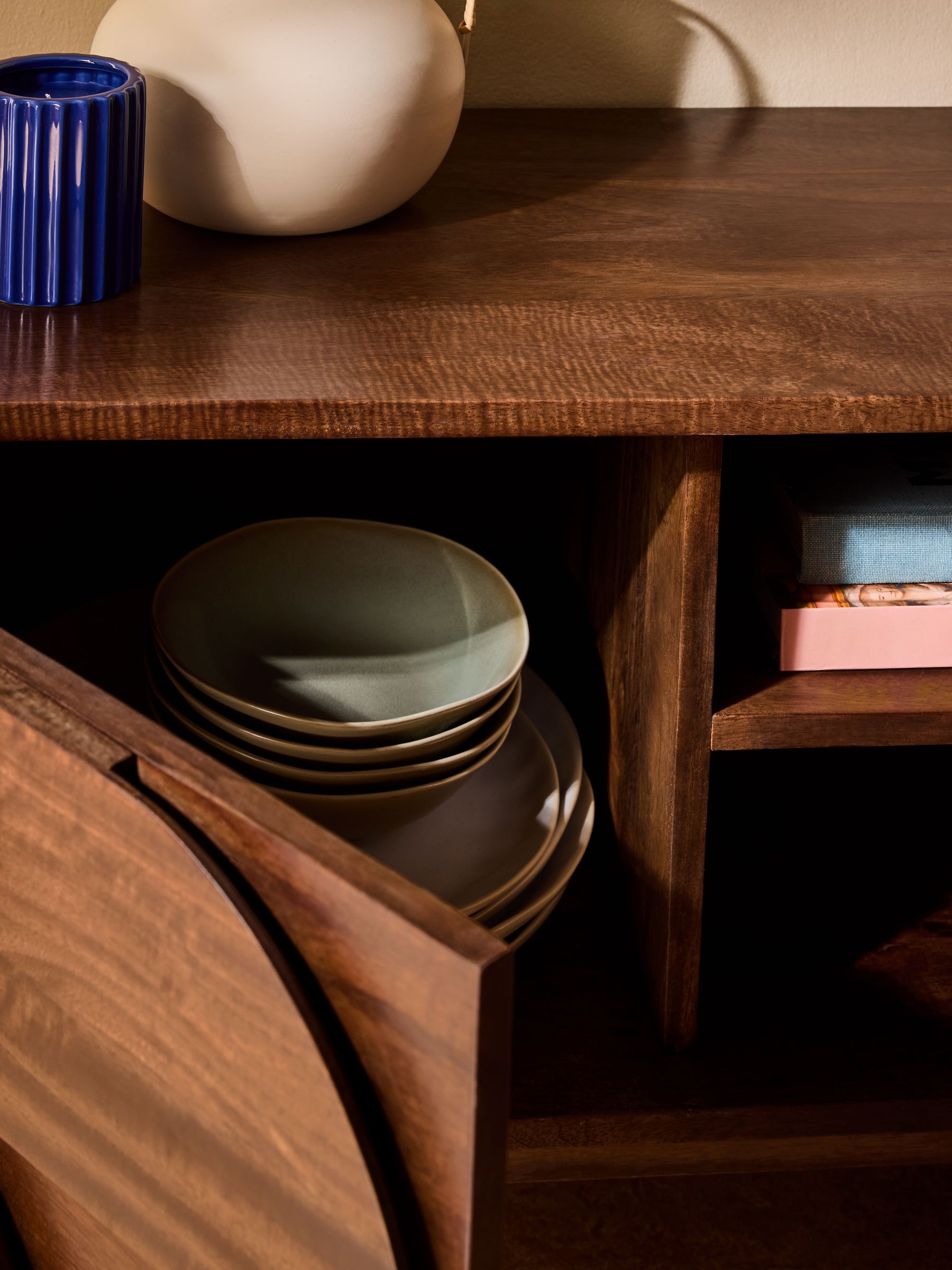 Keala Up to 55 Inch TV Unit in Dark Mango Wood - Image 4 of 6