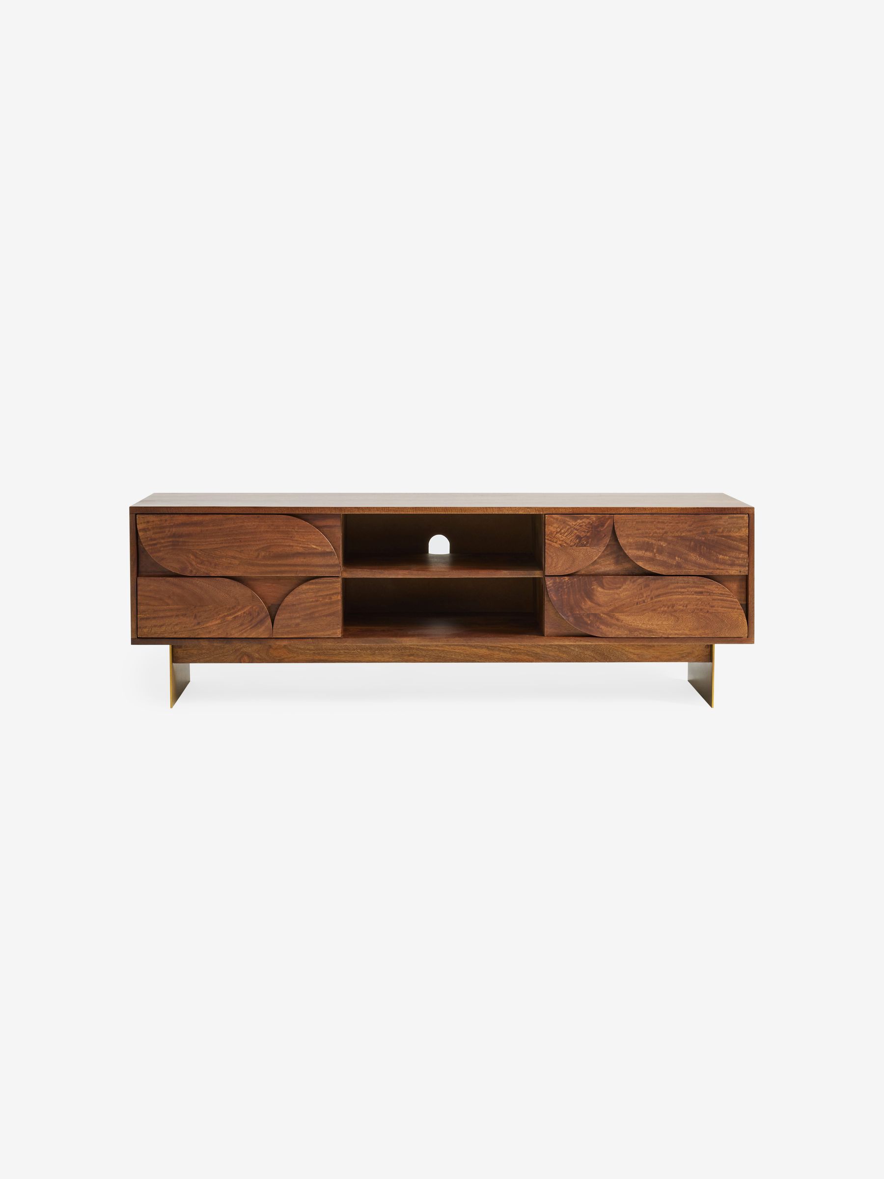 Keala Up to 55 Inch TV Unit in Dark Mango Wood - Image 6 of 6