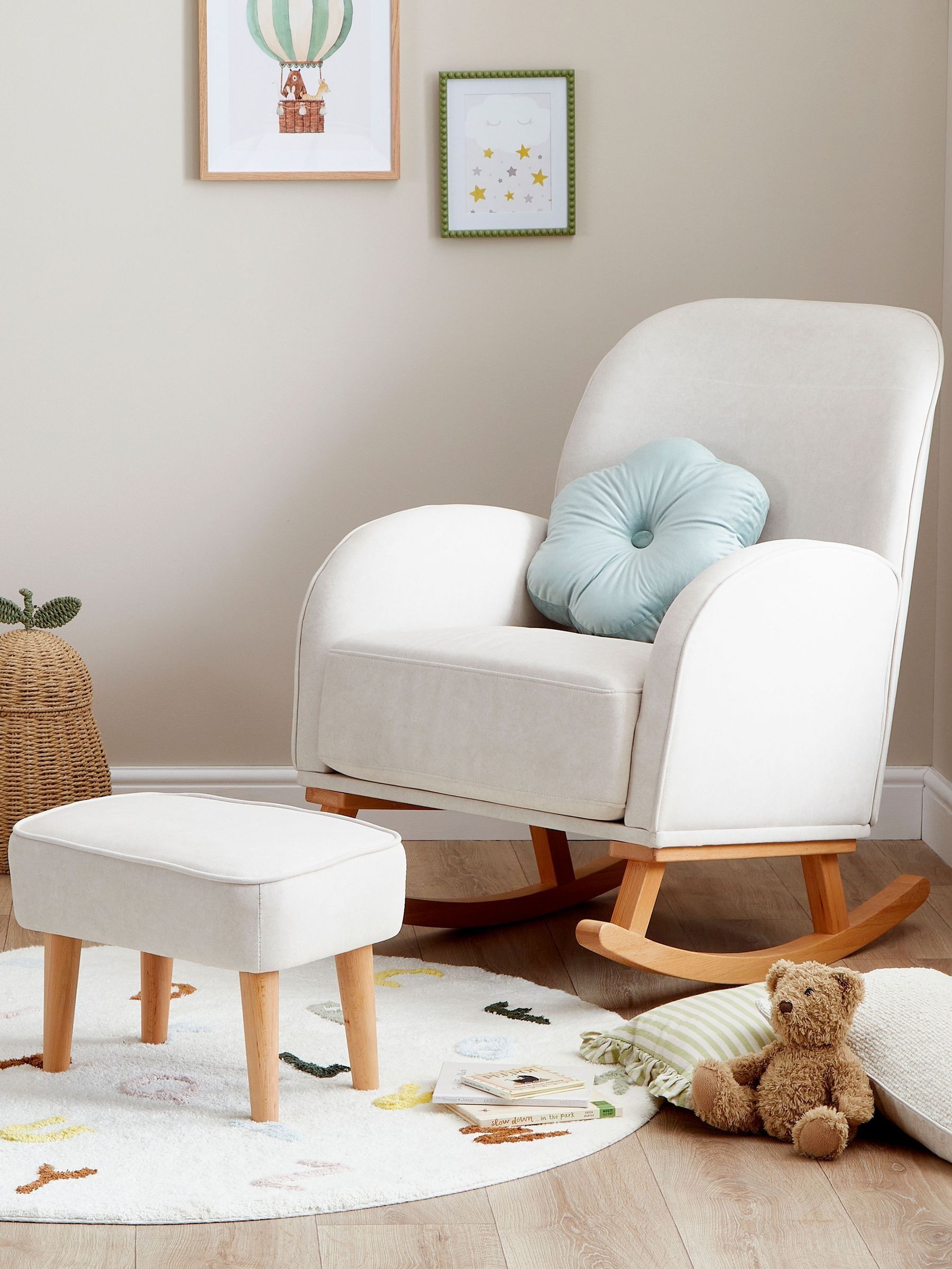 Babymore Cream Freya Nursing Chair with Stool - Image 1 of 6