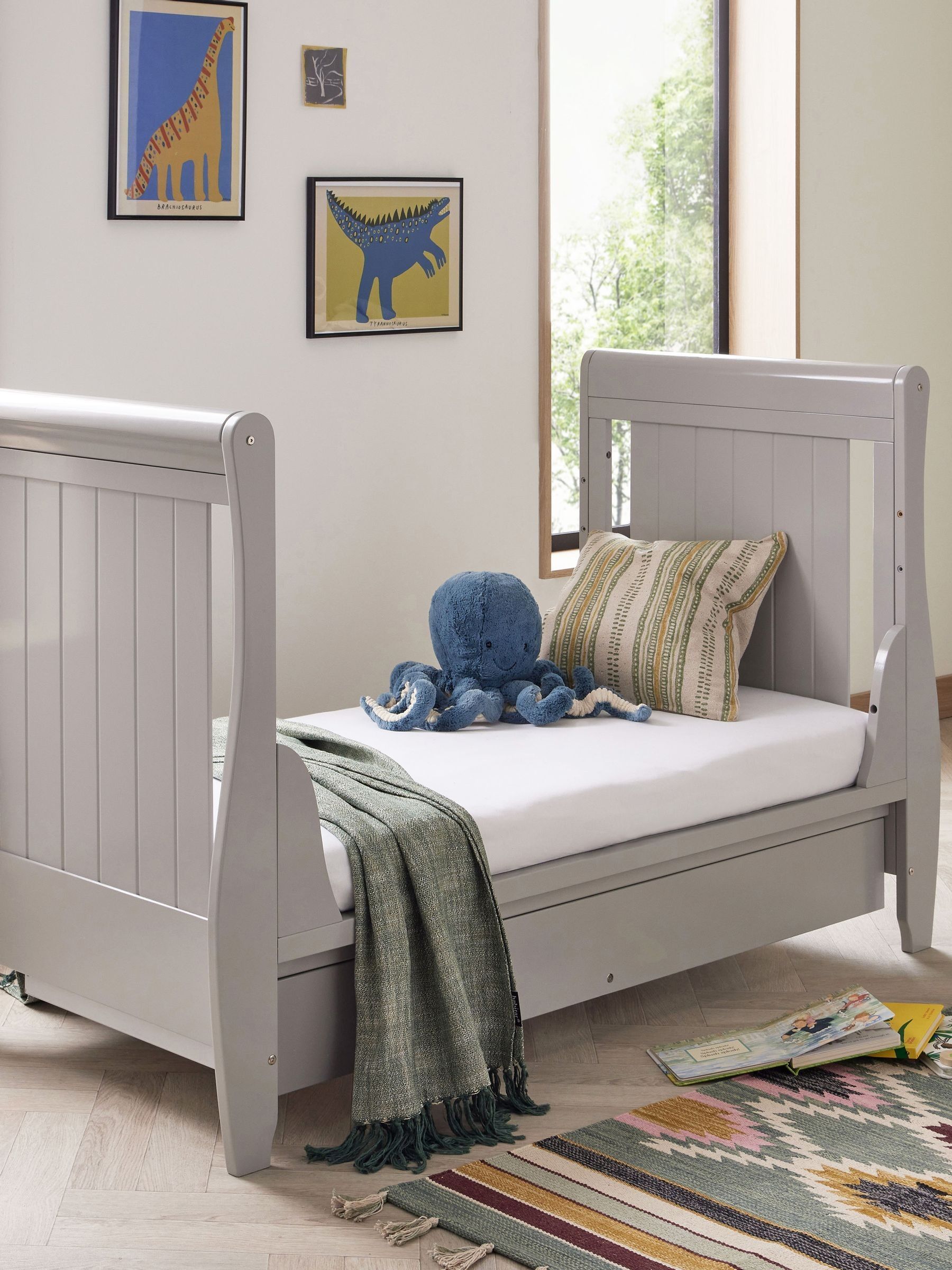 Babymore Grey Stella Sleigh Cot Bed - Image 3 of 6