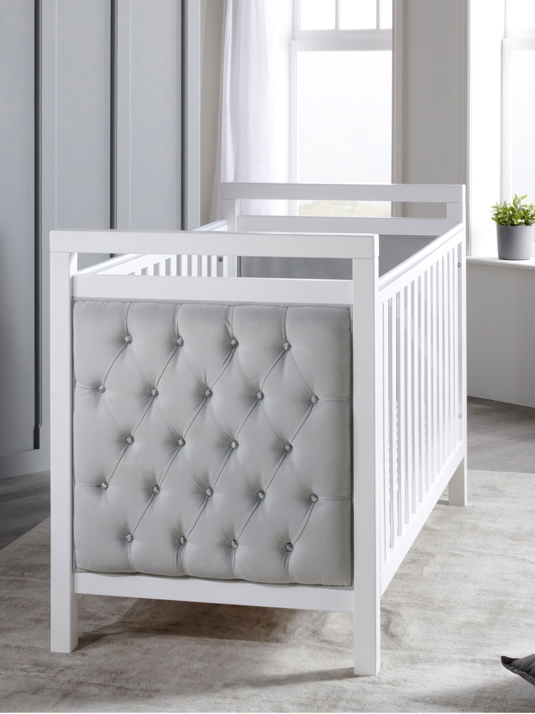 White Velvet Deluxe Cot Bed - Image 1 of 6