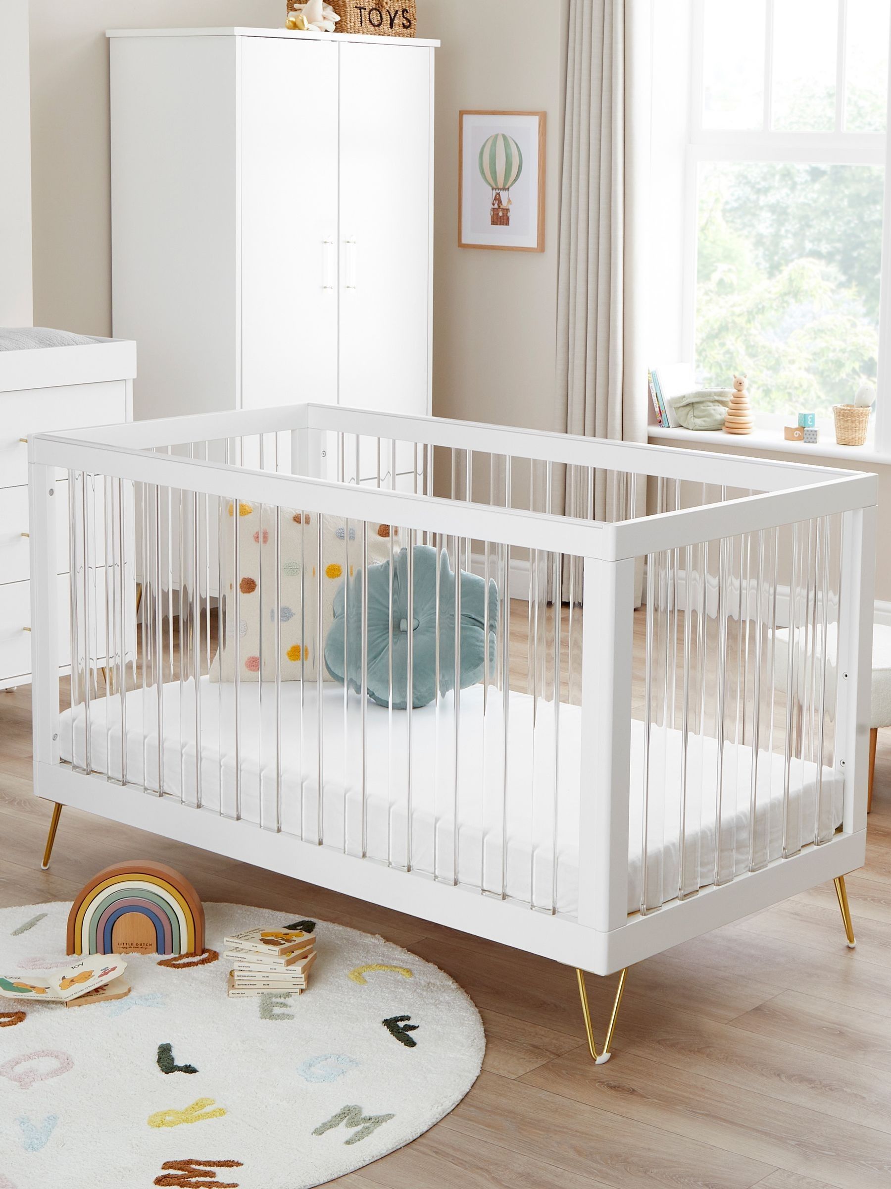 Babymore Acrylic Kimi XL Cot Bed - Image 1 of 5