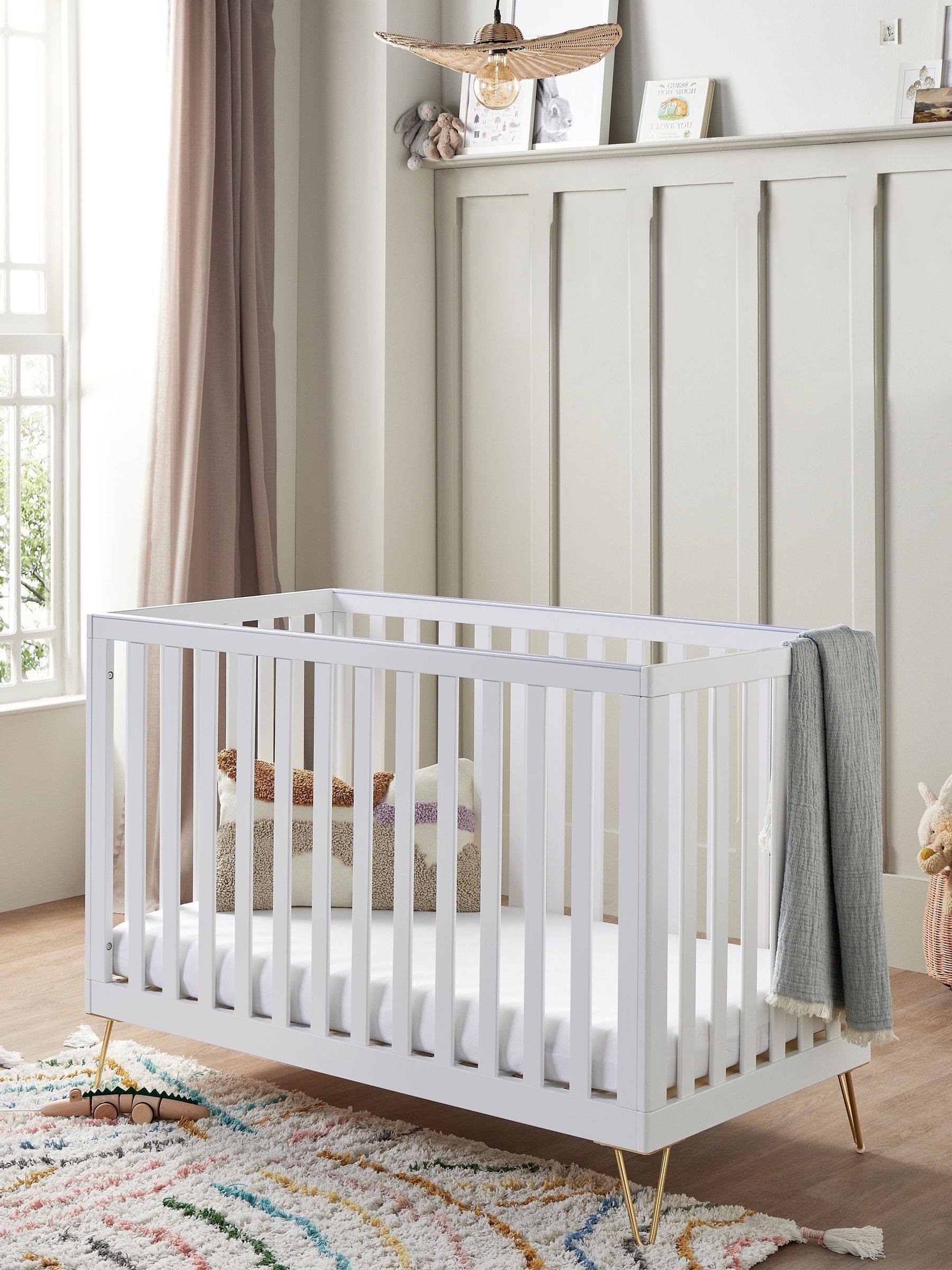 Babymore White Kimi Cot Bed - Image 1 of 5