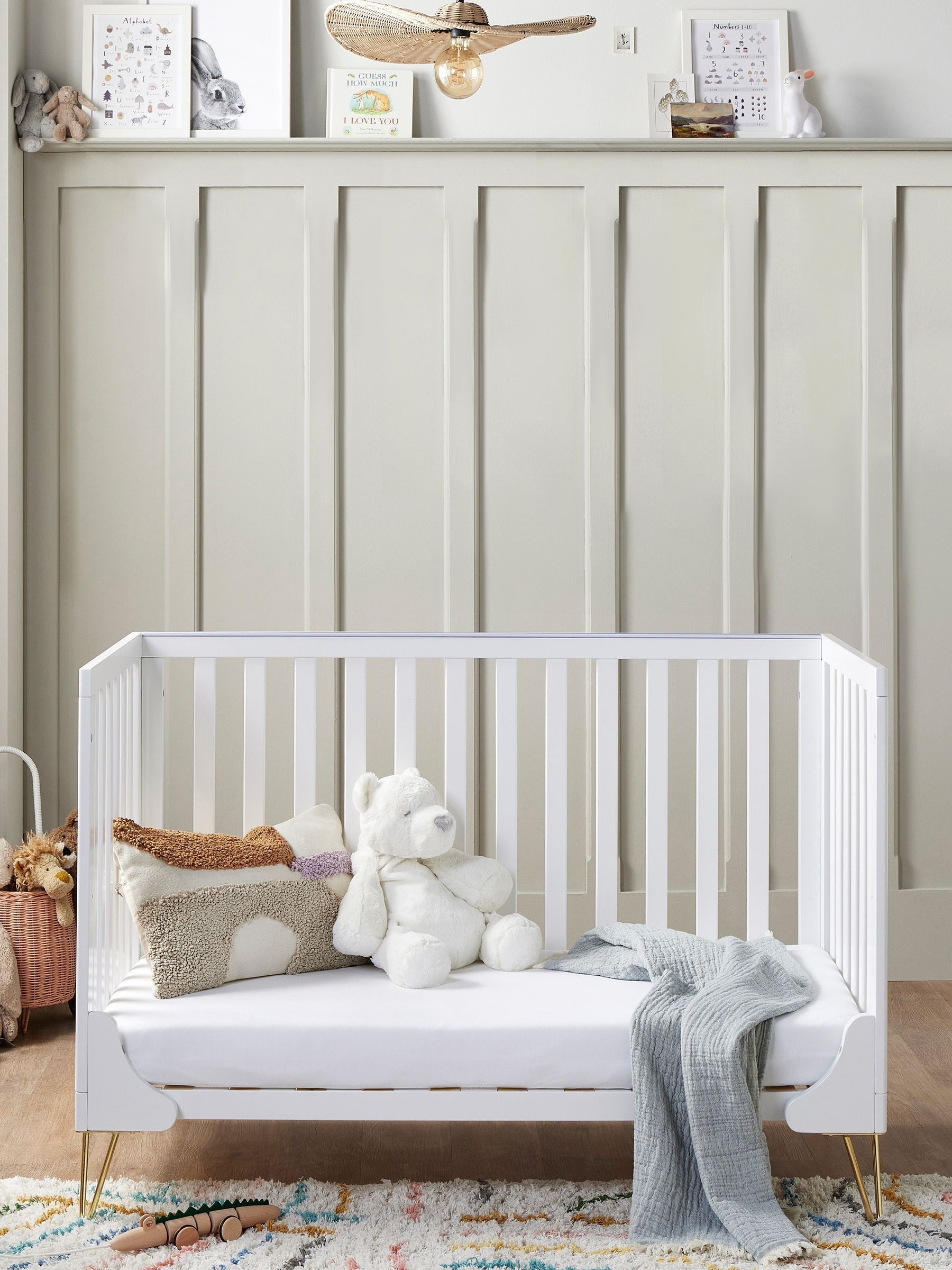 Babymore White Kimi Cot Bed - Image 3 of 5