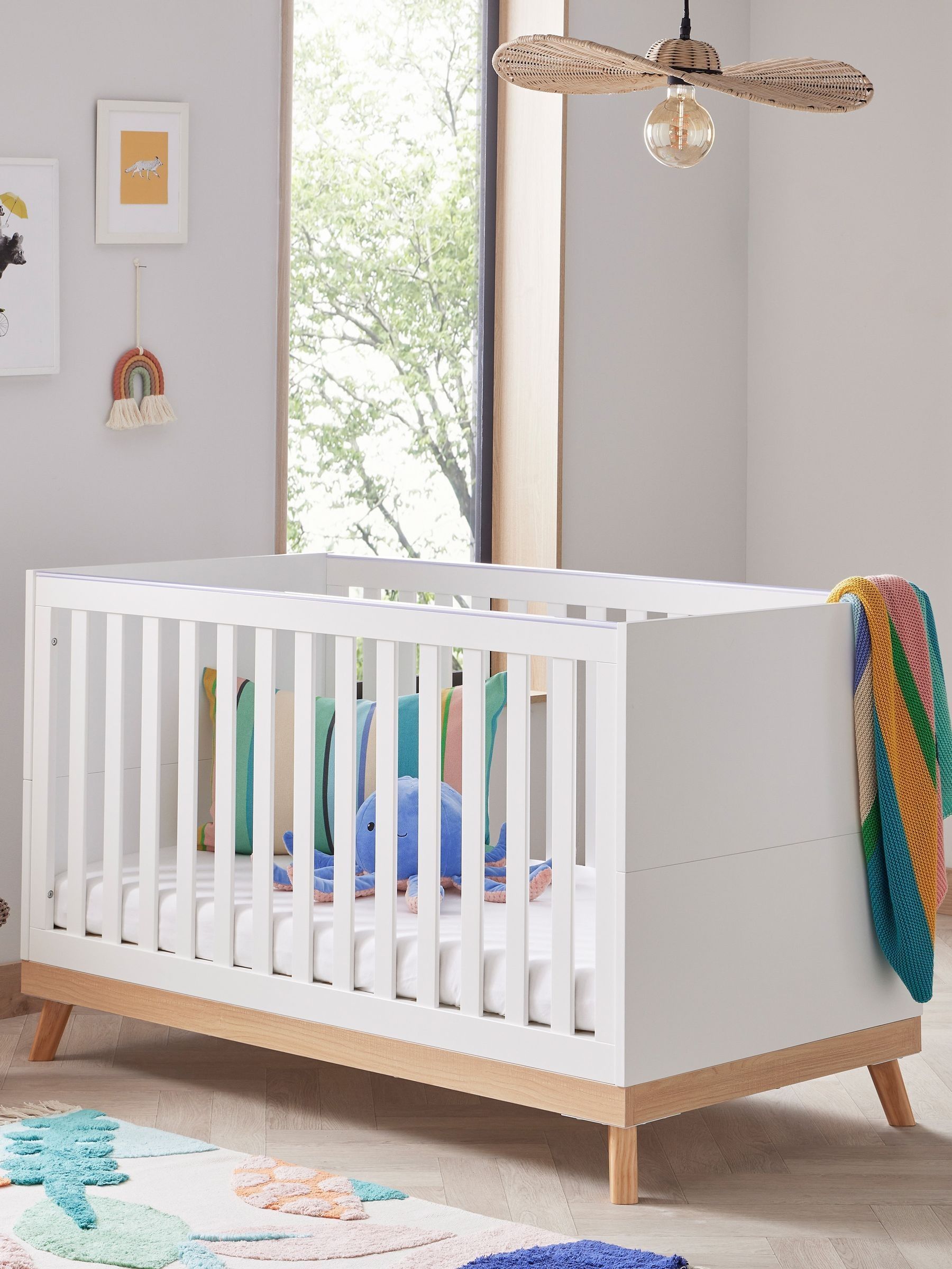 Babymore White Mona Cot Bed - Image 1 of 4