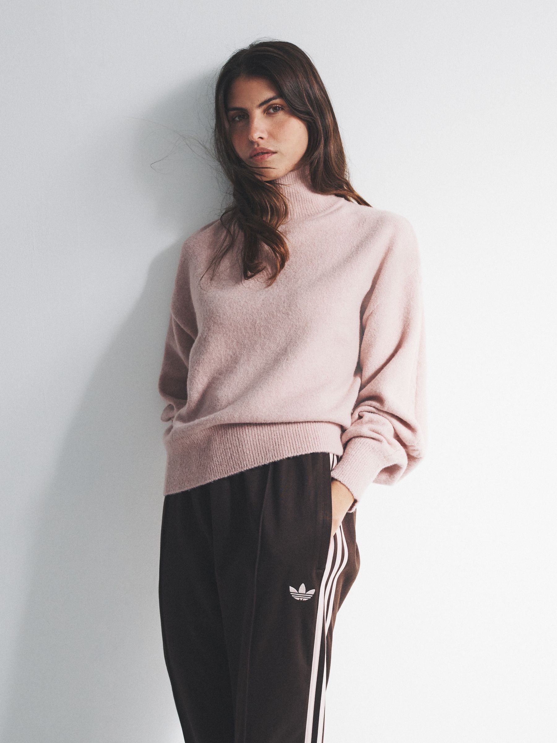 Soft Pink/Black 2 Pack High Neck Cable Jumpers - Image 1 of 6