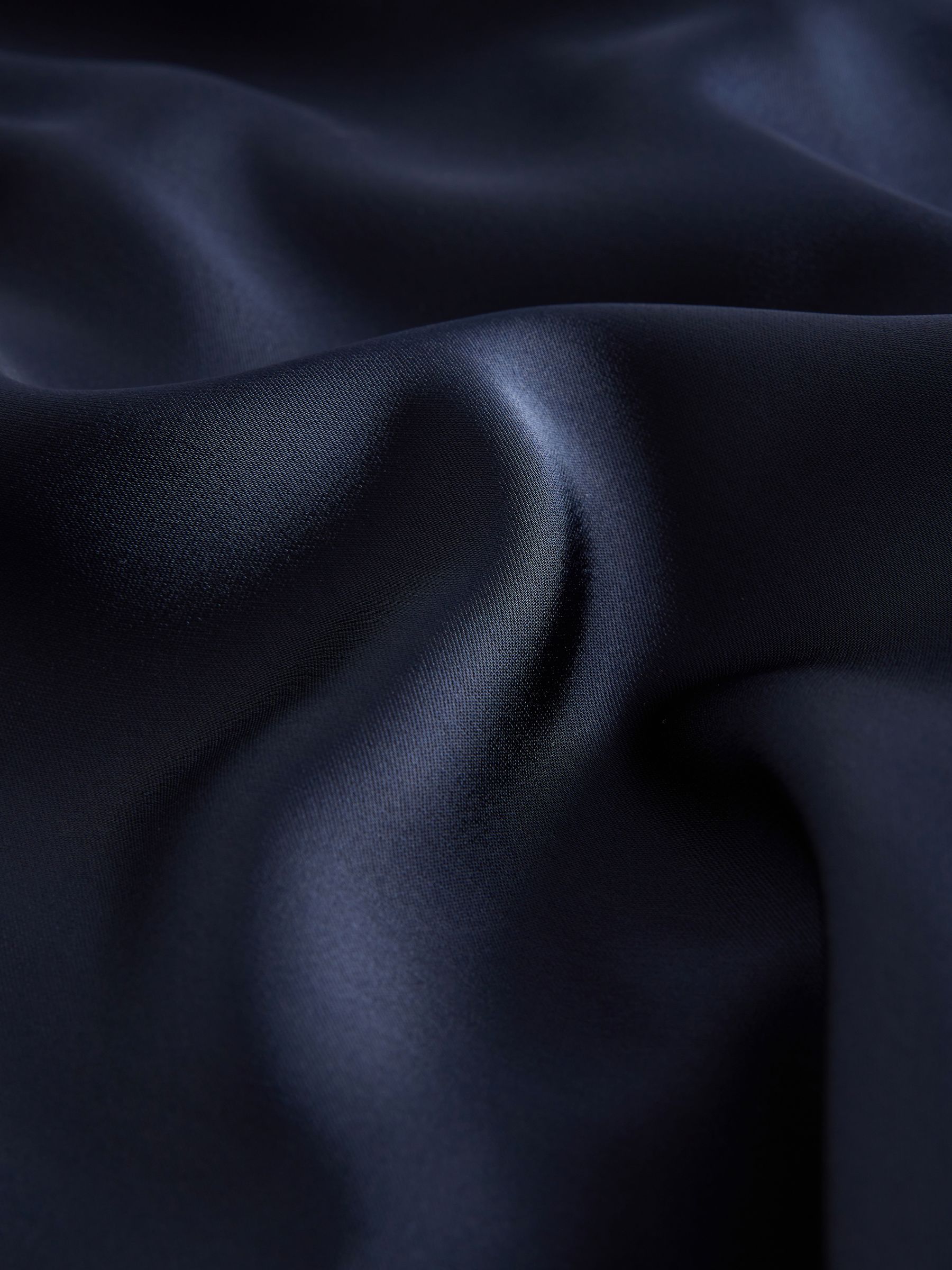 Navy/Chocolate Brown - 2 Pack Satin Wide Leg Pull On Trousers - Image 4 of 5