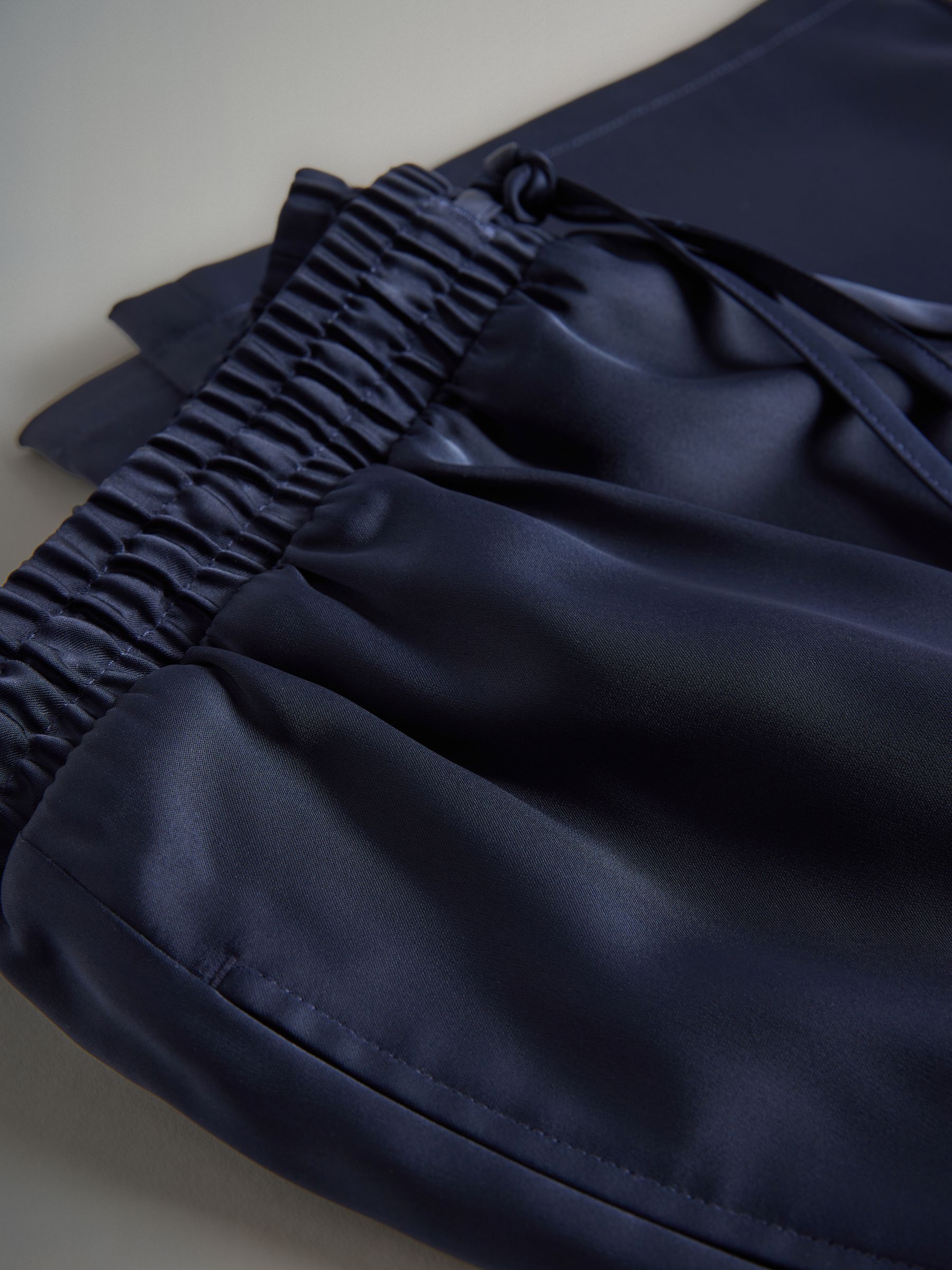 Navy/Chocolate Brown - 2 Pack Satin Wide Leg Pull On Trousers - Image 5 of 5 Navy/Chocolate Brown - 2 Pack Satin Wide Leg Pull On Trousers - Image 5 of 5