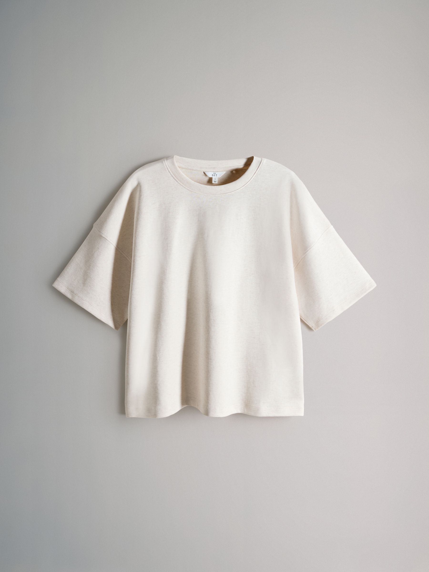 Oatmeal 2 Piece Premium Heavyweight Jersey T-Shirt and Jogger set - Image 6 of 9