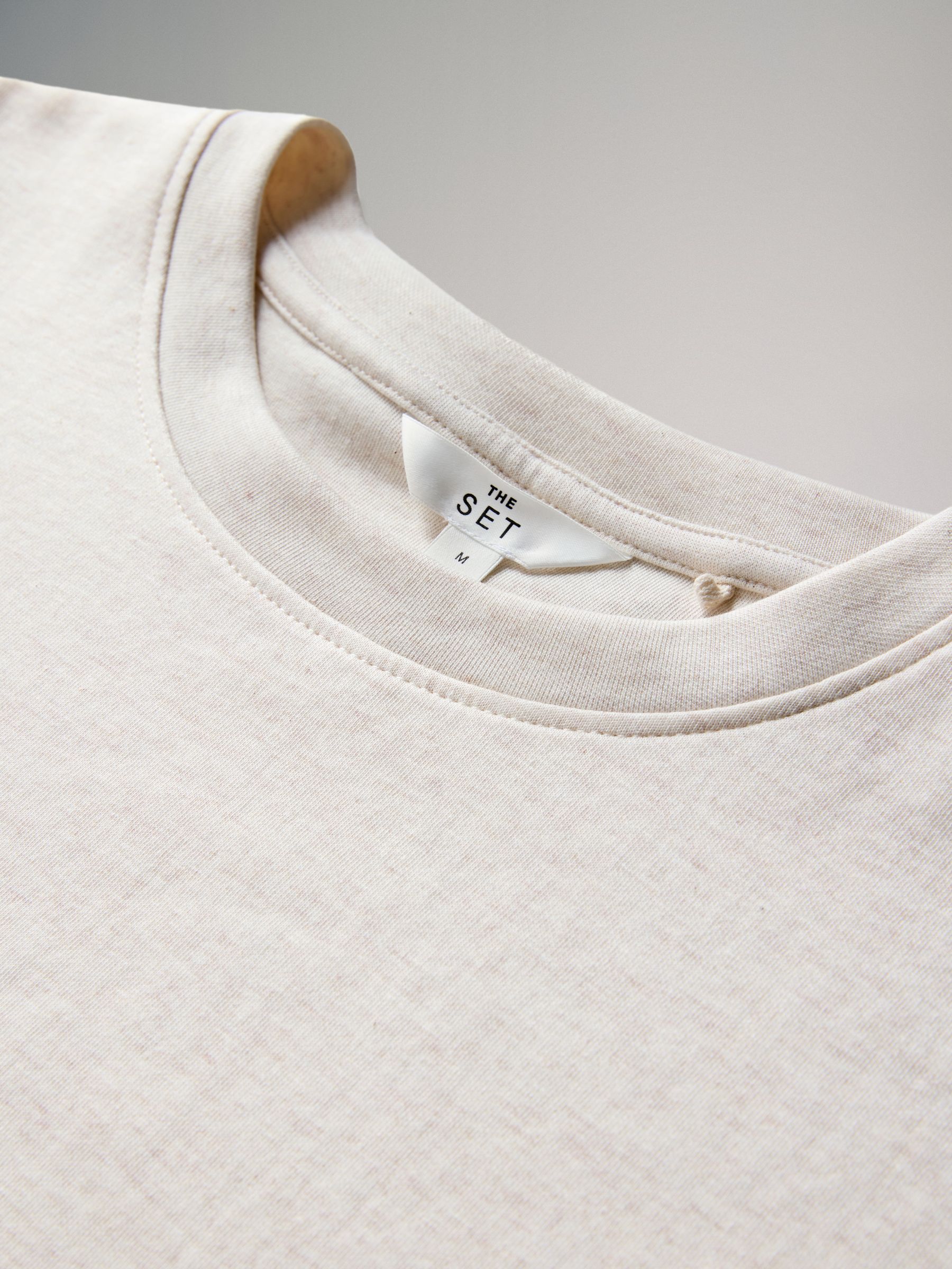 Oatmeal 2 Piece Premium Heavyweight Jersey T-Shirt and Jogger set - Image 8 of 9