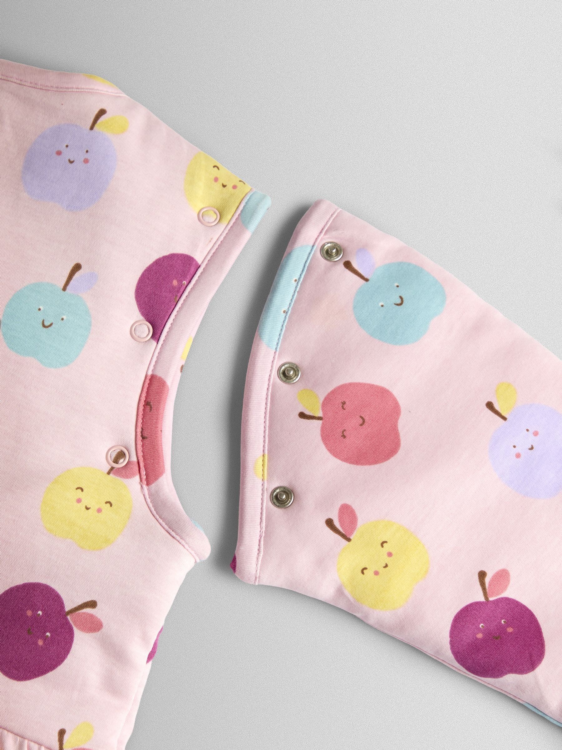 Pink Happy Apples 3.5 Tog Toddler Sleeping Bag - Image 4 of 4 Pink Happy Apples 3.5 Tog Toddler Sleeping Bag - Image 4 of 4