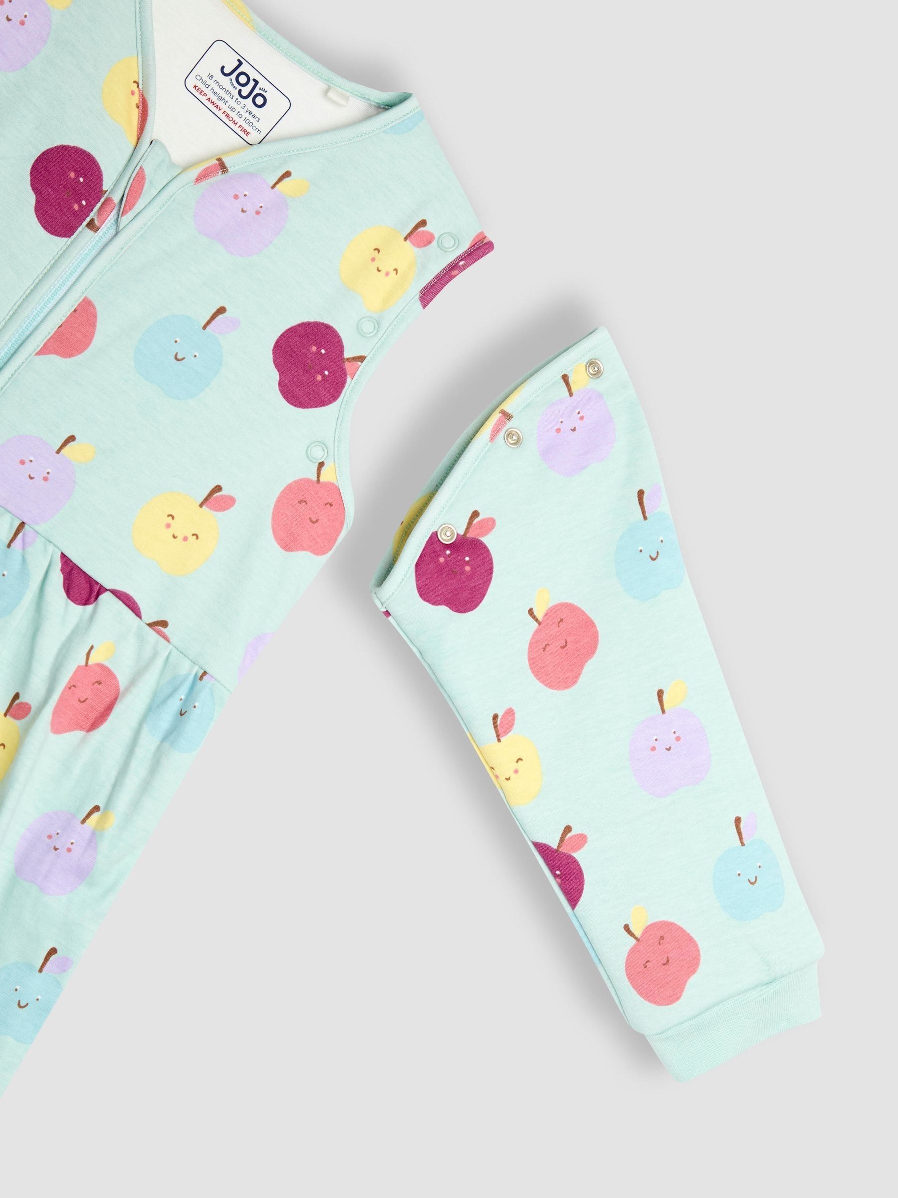 Green Happy Apples 2.5 Tog Sleeved Toddler Sleeping Bag - Image 3 of 4