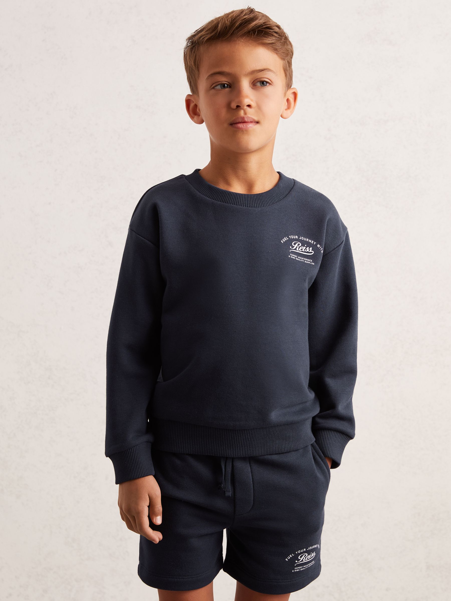 3-9 yrs Cotton Blend Motor Cars Sweatshirt in Washed Blue - Image 1 of 4 3-9 yrs Cotton Blend Motor Cars Sweatshirt in Washed Blue - Image 1 of 4