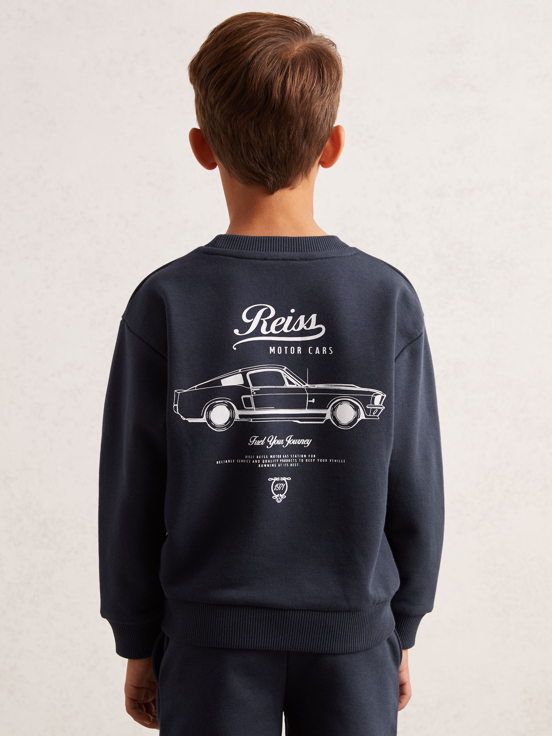 3-9 yrs Cotton Blend Motor Cars Sweatshirt in Washed Blue - Image 3 of 4