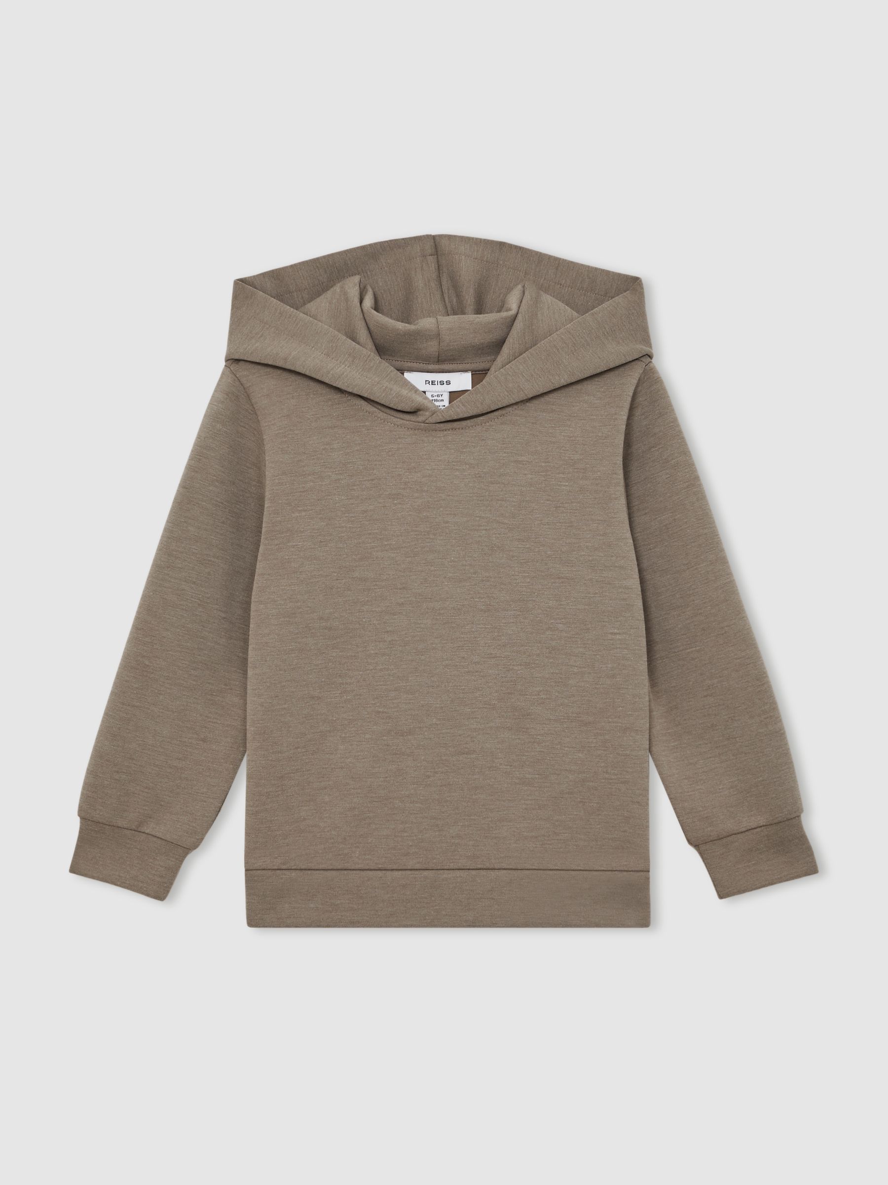 3-9 yrs Interlock Jersey Hoodie in Taupe Brown - Image 2 of 4