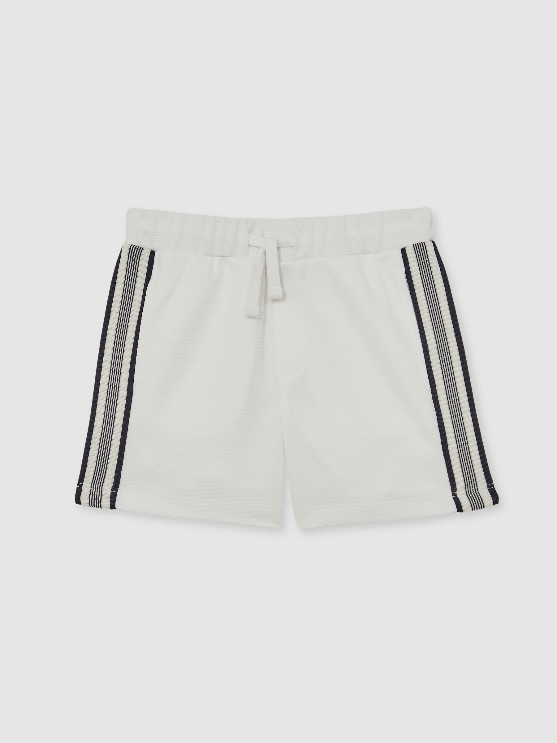 3-9 yrs Side Stripe Textured Shorts in White - Image 2 of 4