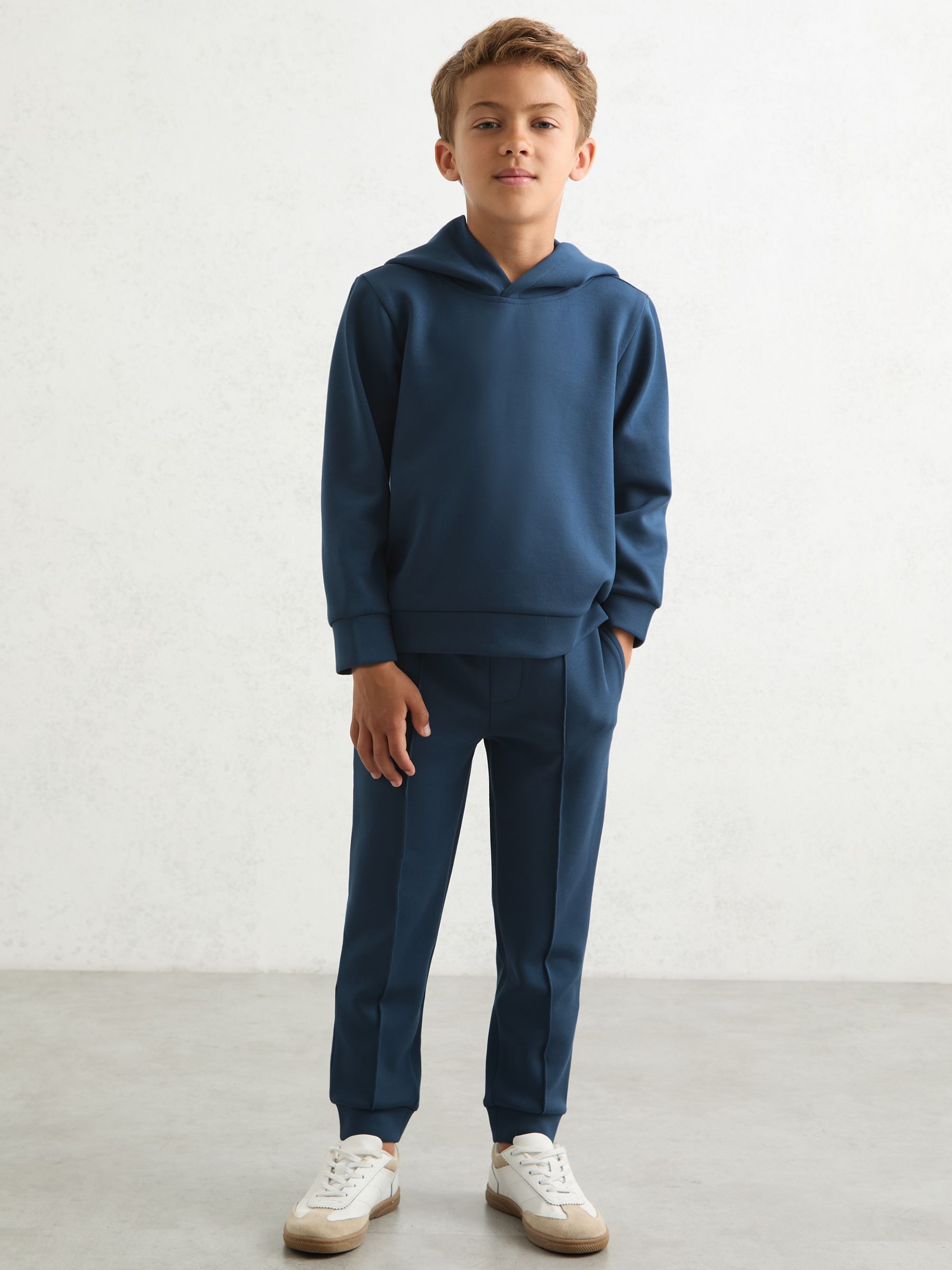 3-9 yrs Interlock Jersey Hoodie in Ocean Blue - Image 1 of 4