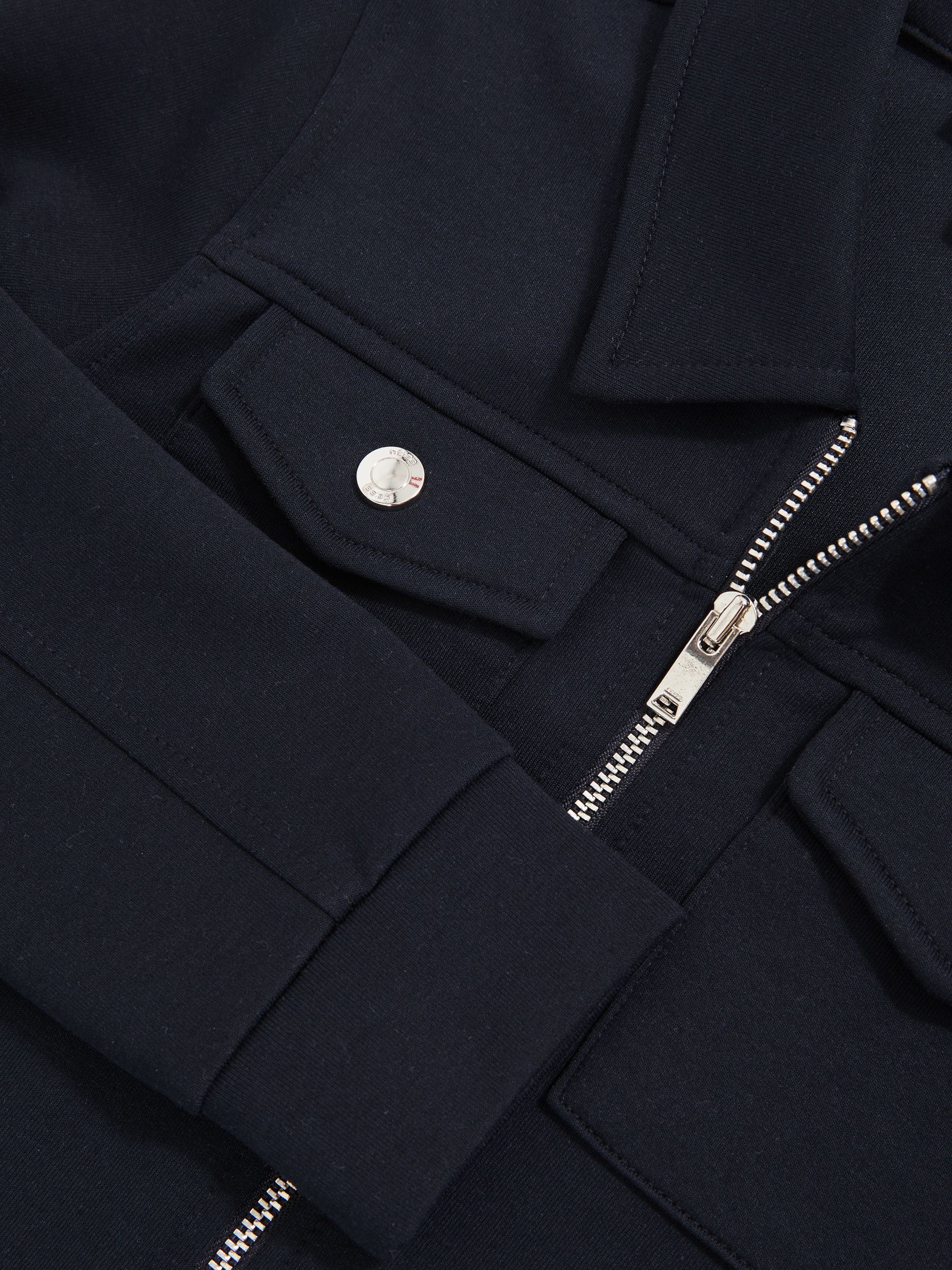 3-9 yrs Interlock Zip Through Overshirt in Navy Blue - Image 4 of 4