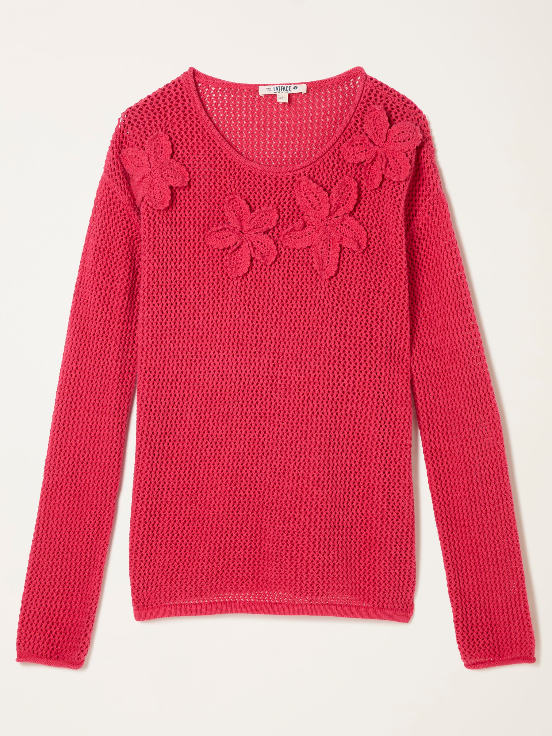 Raspberry Pink Floral Crochet Jumper - Image 5 of 5