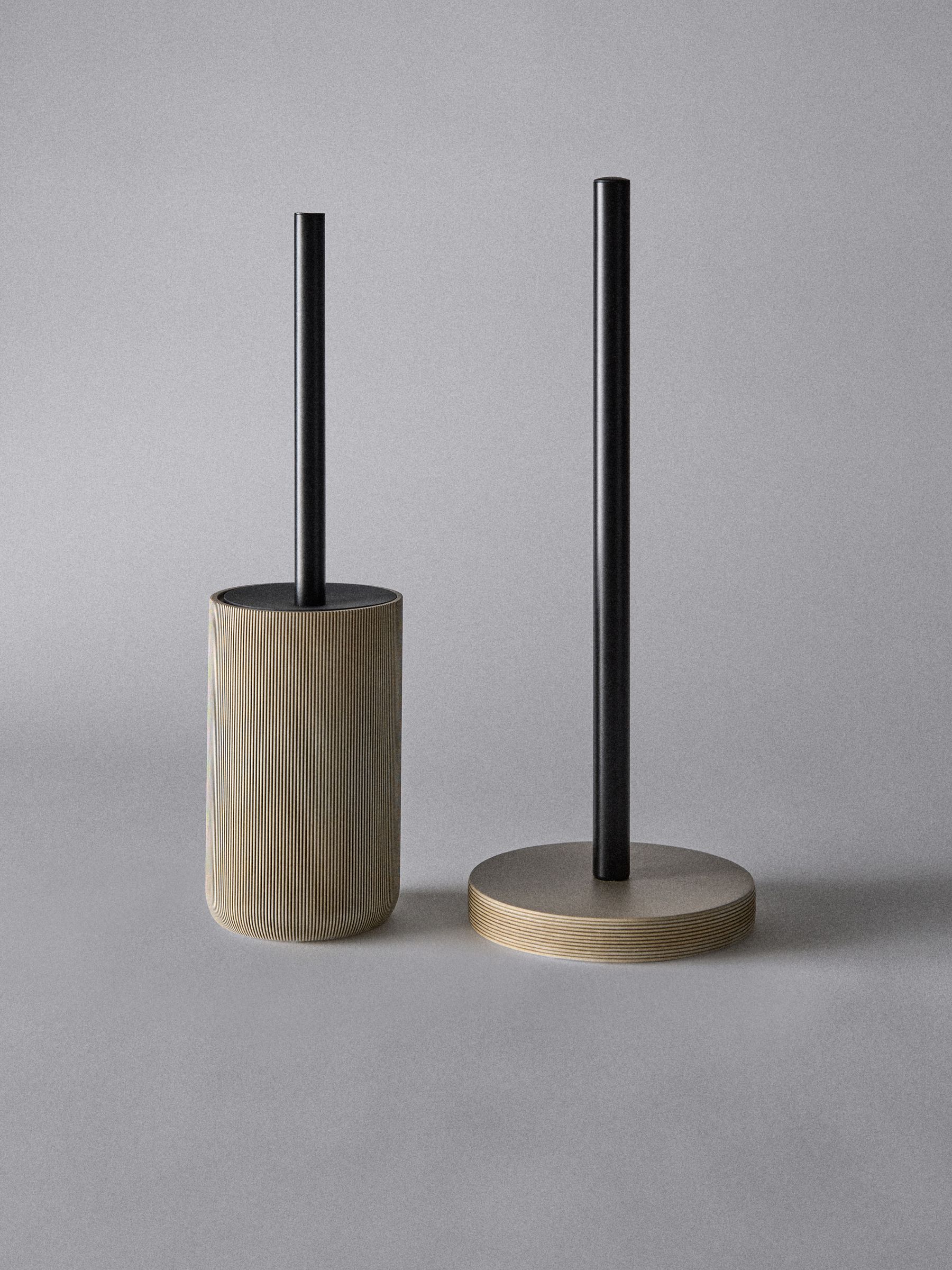 Beige Toilet Roll Holder and Brush Set - Image 1 of 3