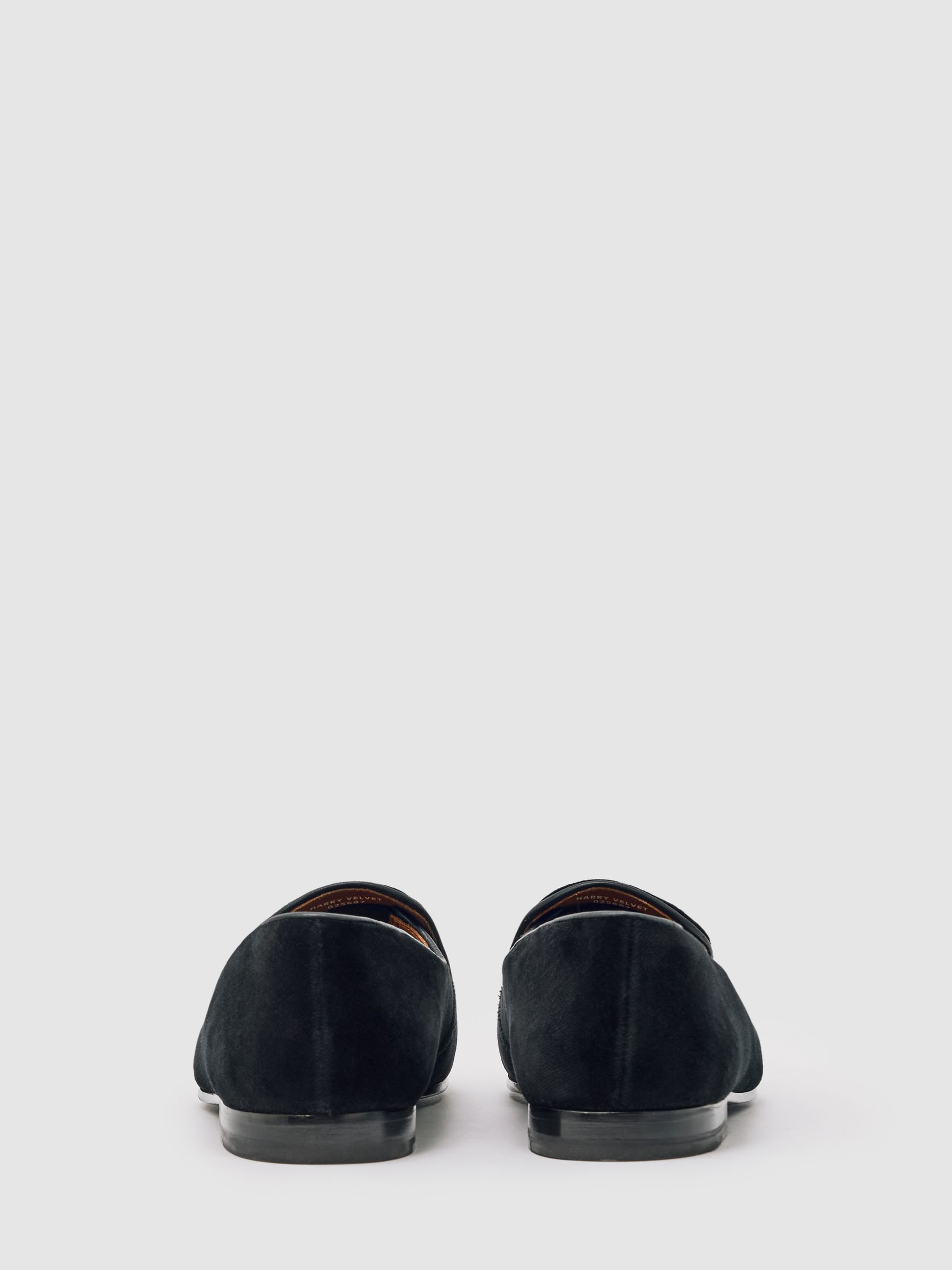 Velvet Tassel-Detail Loafers in Black - image 4