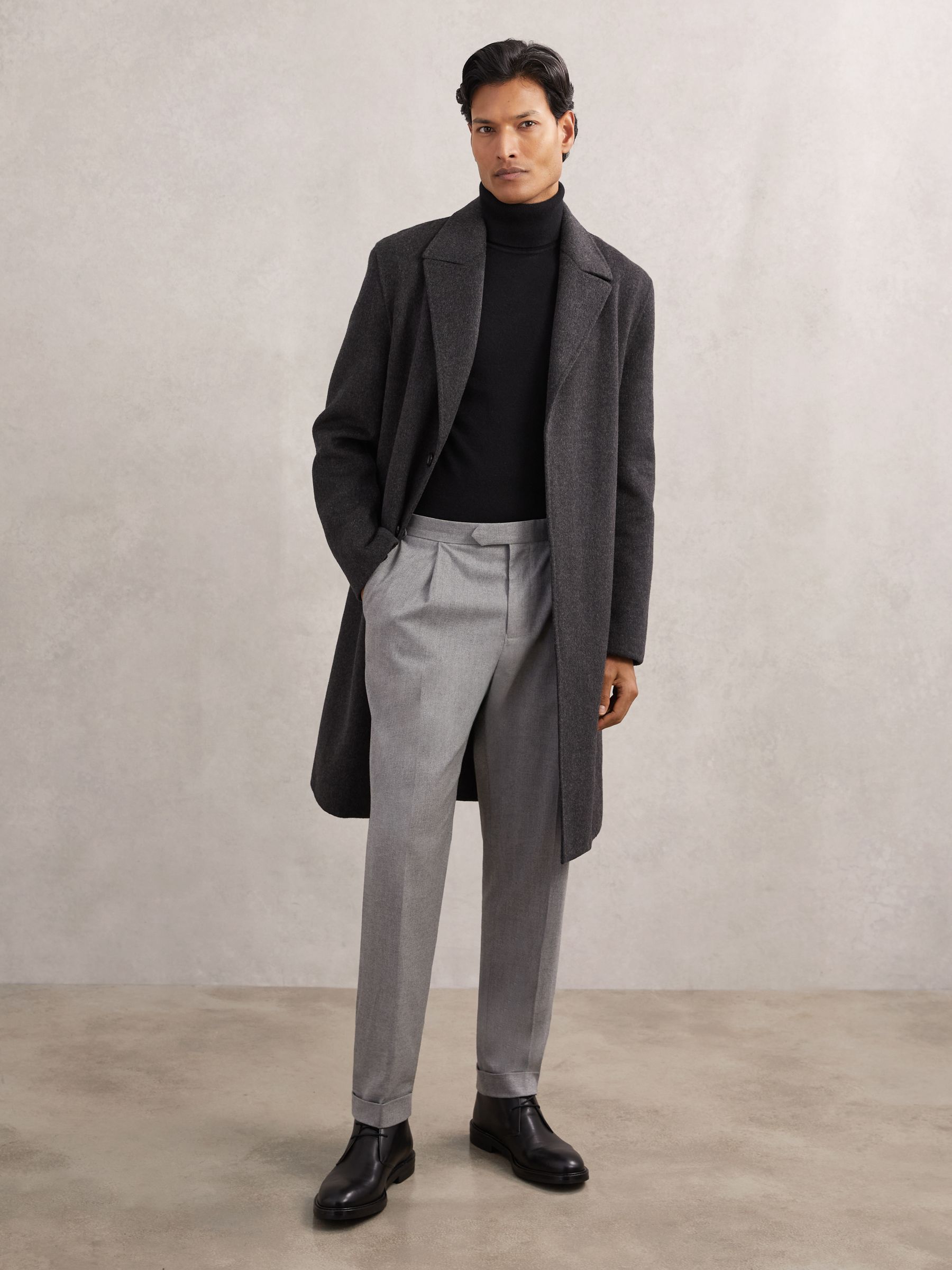 Kožené šněrovací zimní boty Chukka v černém provedení - Obrázek 2 z 5