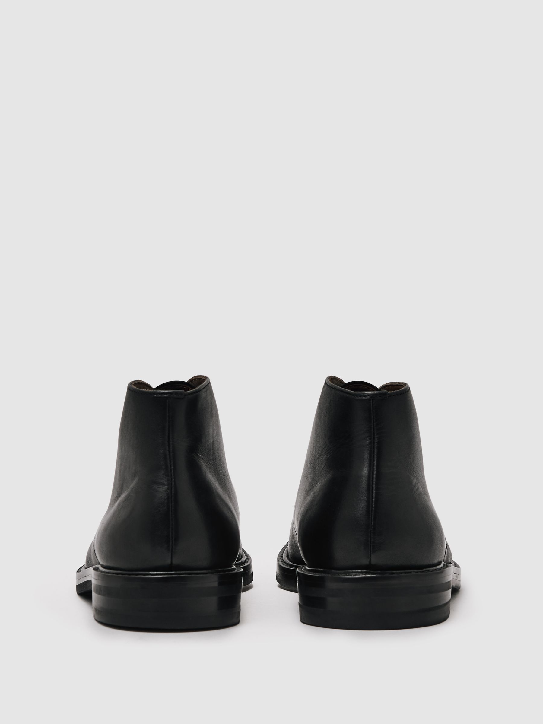 Leather Lace-up Chukka Boots in Black - image 4
